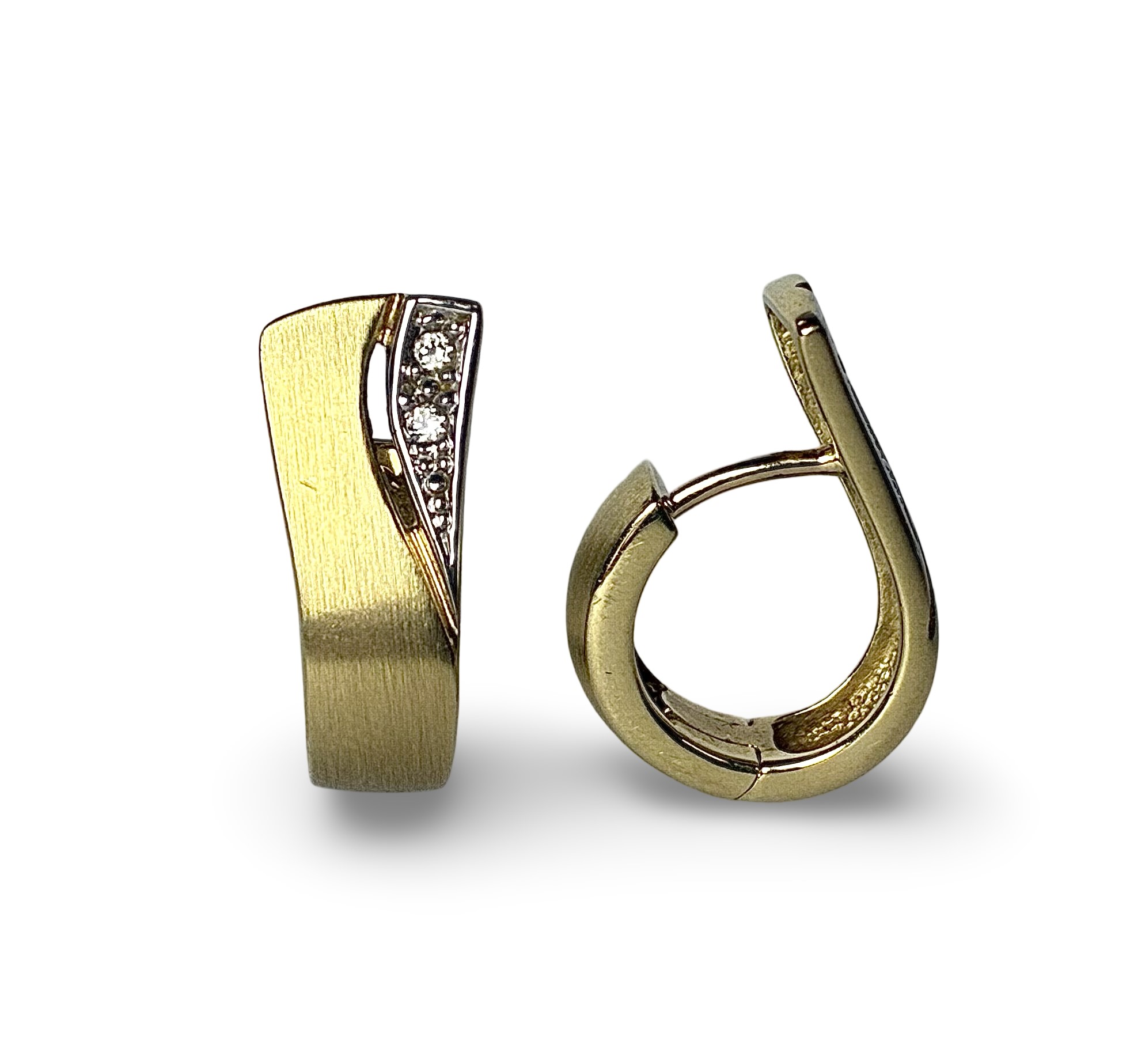 Klappcreolen mit Imitationssteinen - Gold 585 - Privatbesitz