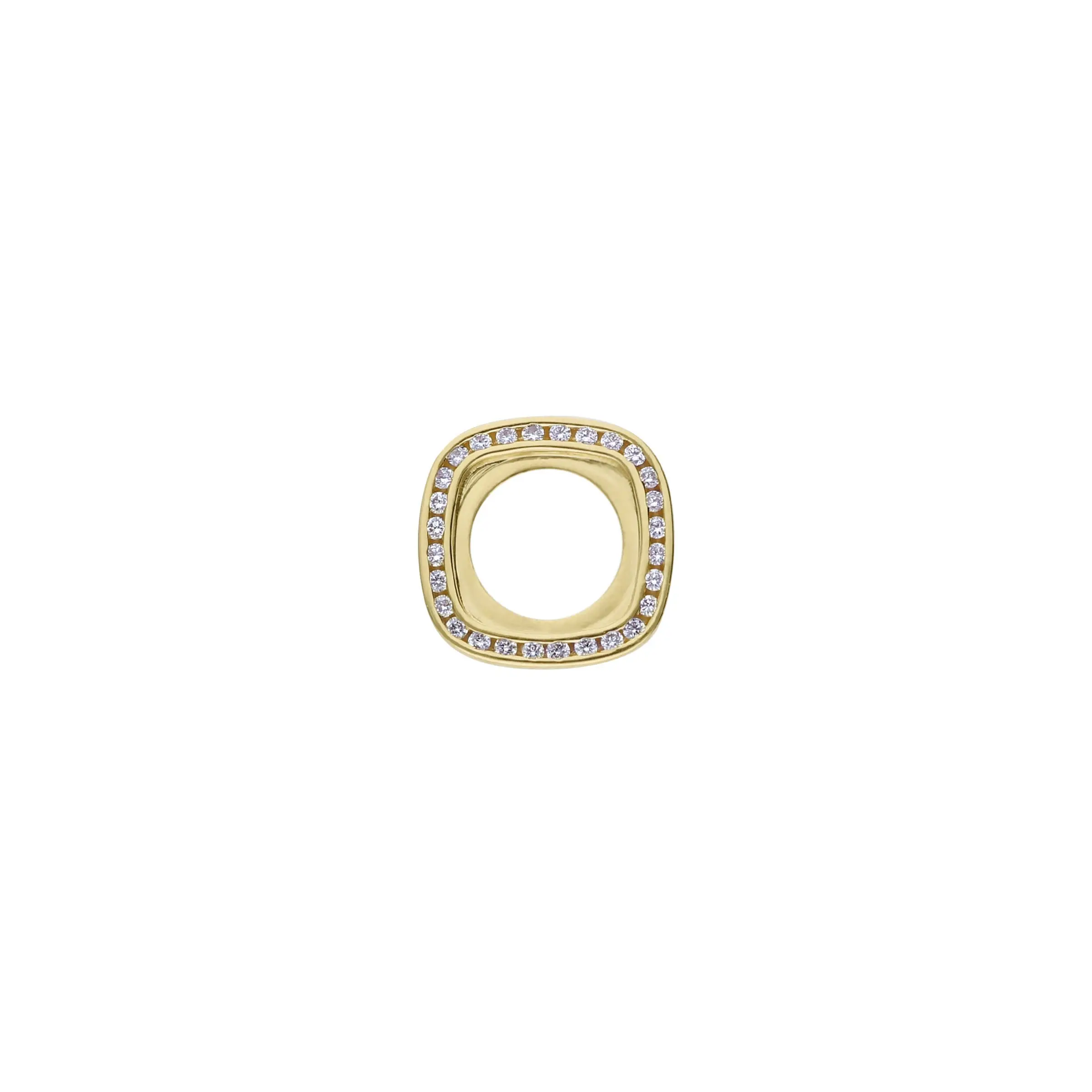 Charlotte Scheibe PIAZZA Gelbgold 750/- mit Brillanten 12x12mm