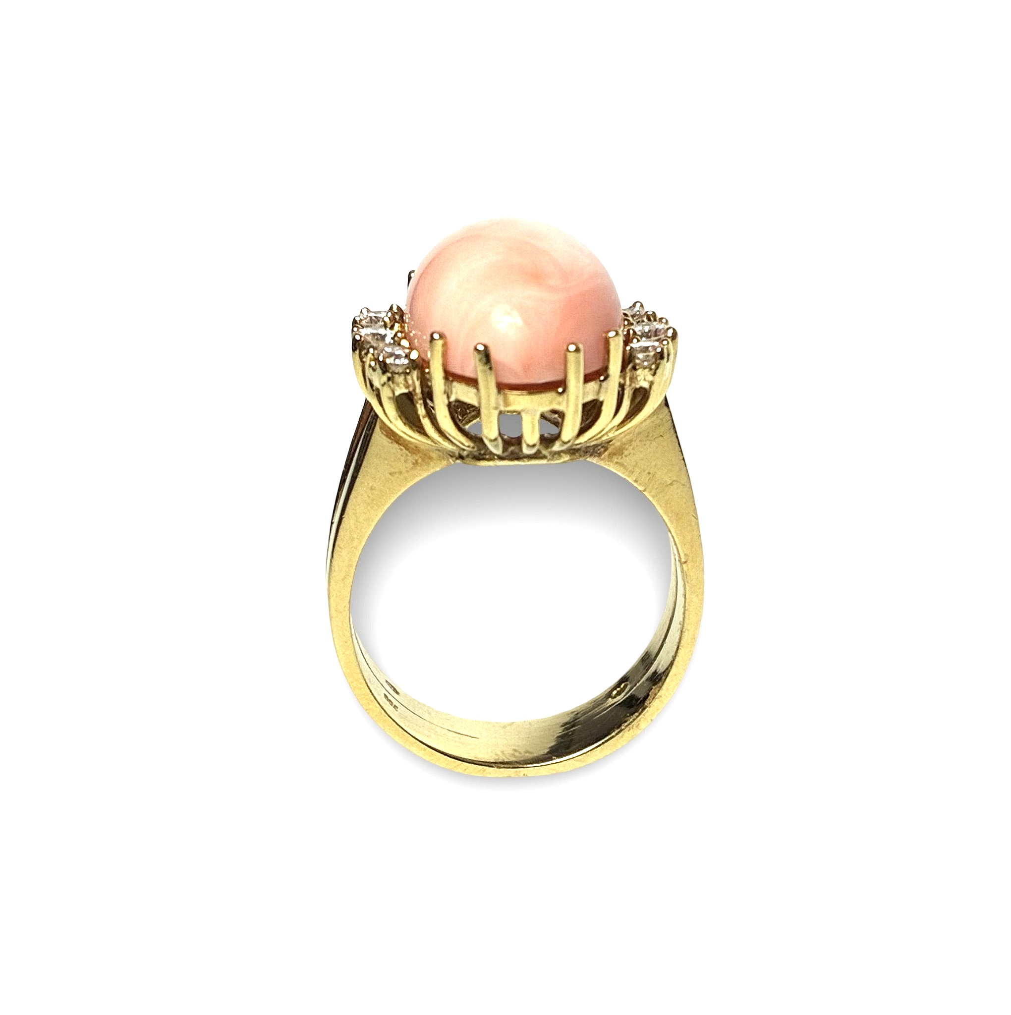 Brillant Korallen Ring - Gold 750 - RW 58 - Privatbesitz