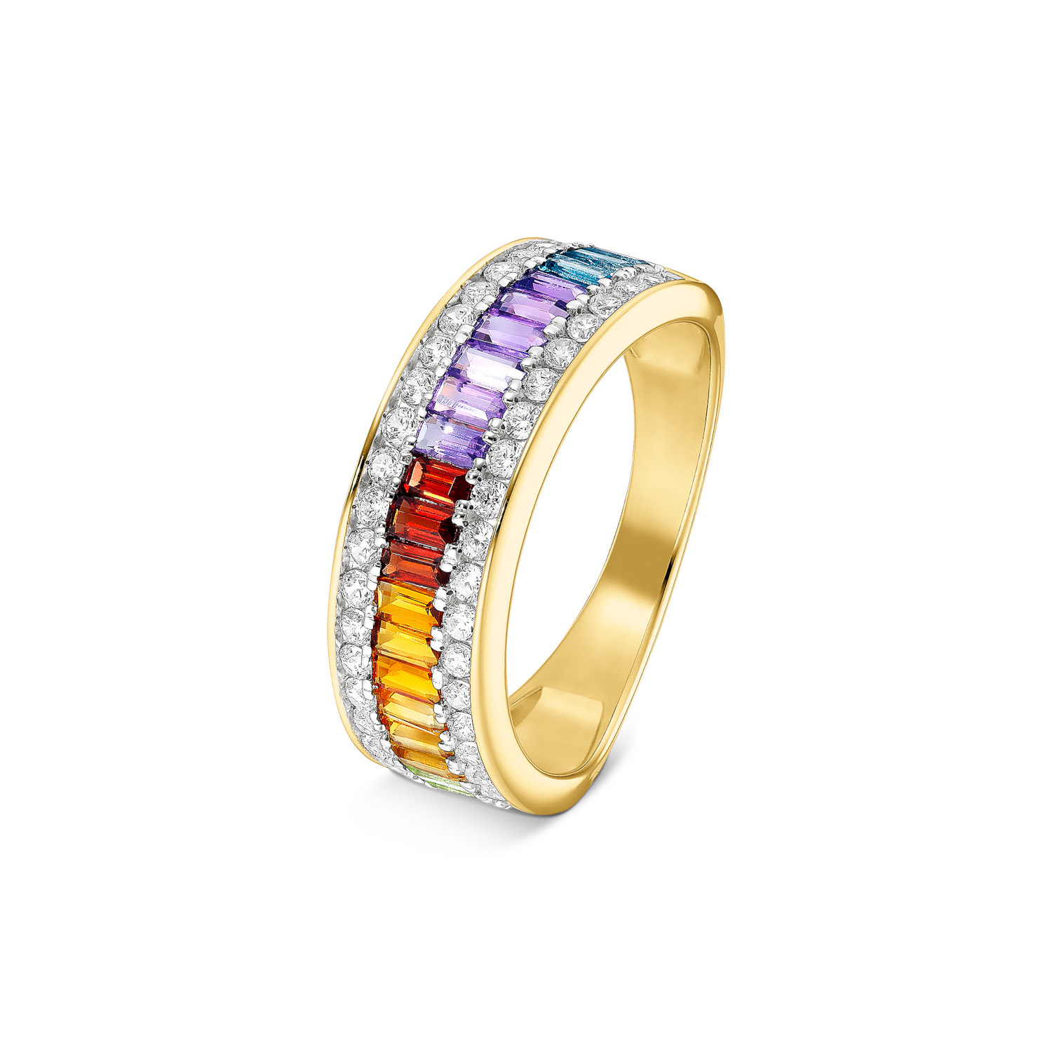 Brillant Ring "rainbow" Gelbgold 585/-