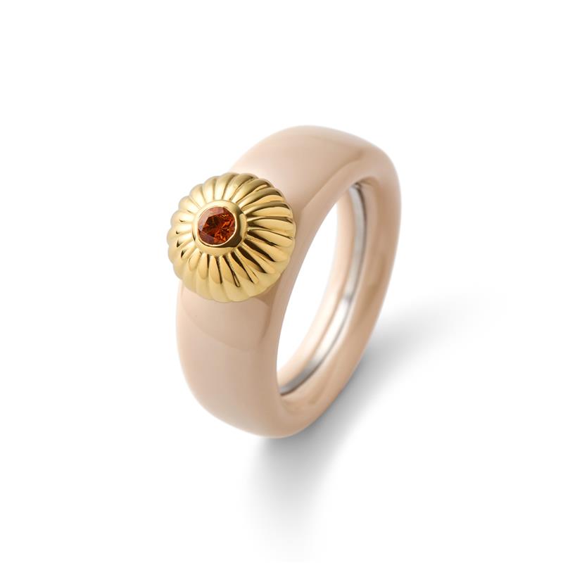 Charlotte Kopf SUN ø10mm Sterlingsilber Gelbgold 585/- vergoldet mit Citrin