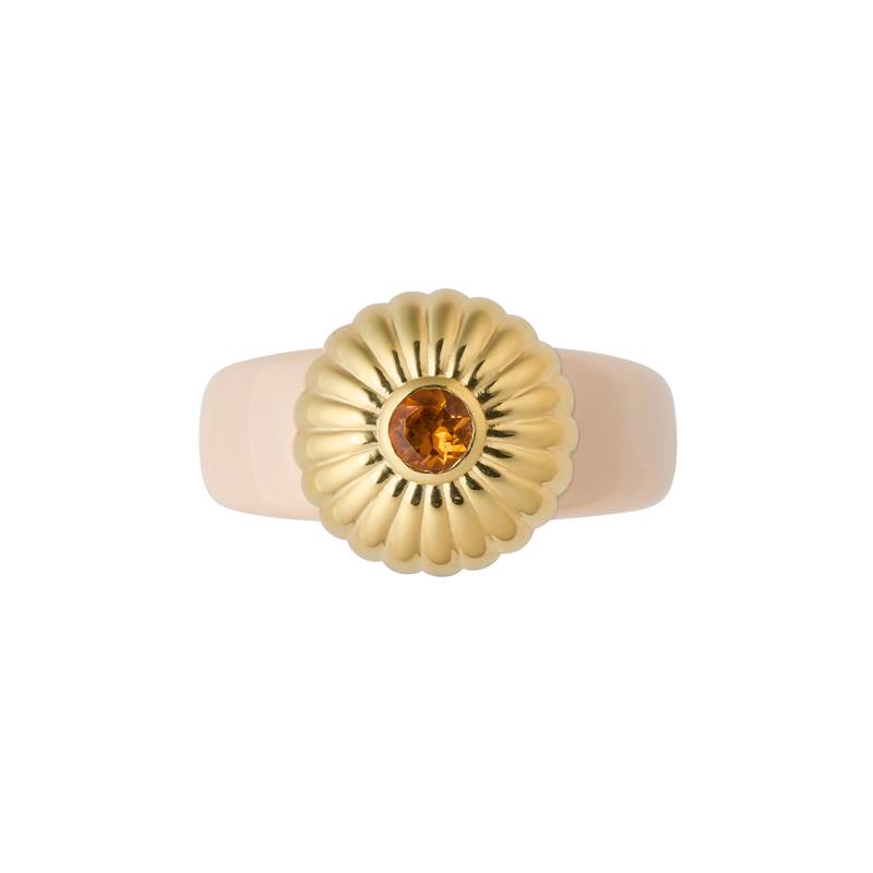 Charlotte Kopf SUN ø14mm Sterlingsilber Gelbgold 585/- vergoldet mit Citrin