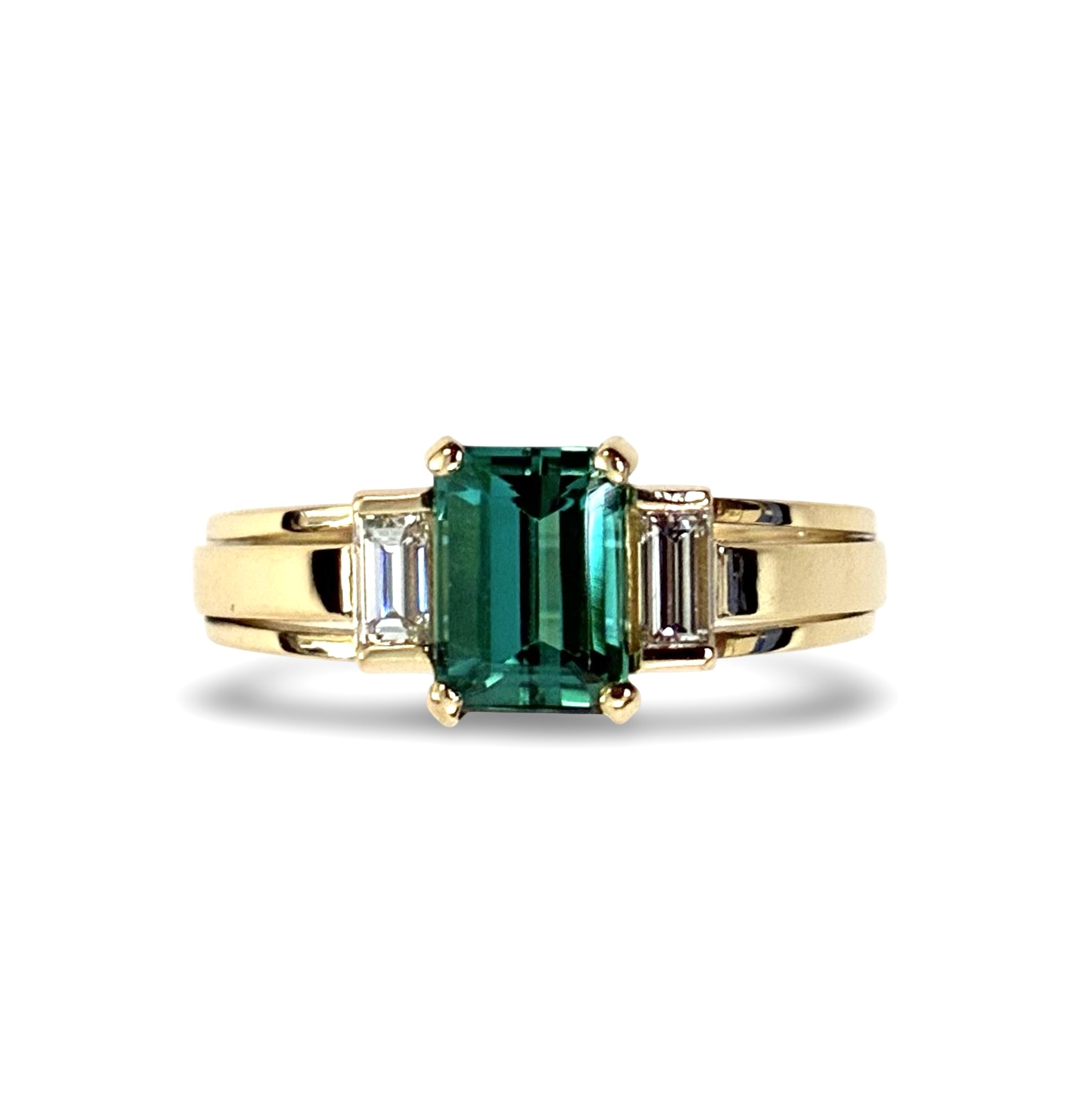 Turmalin Diamant Ring - Gold 750 - RW 55 - Privatbesitz