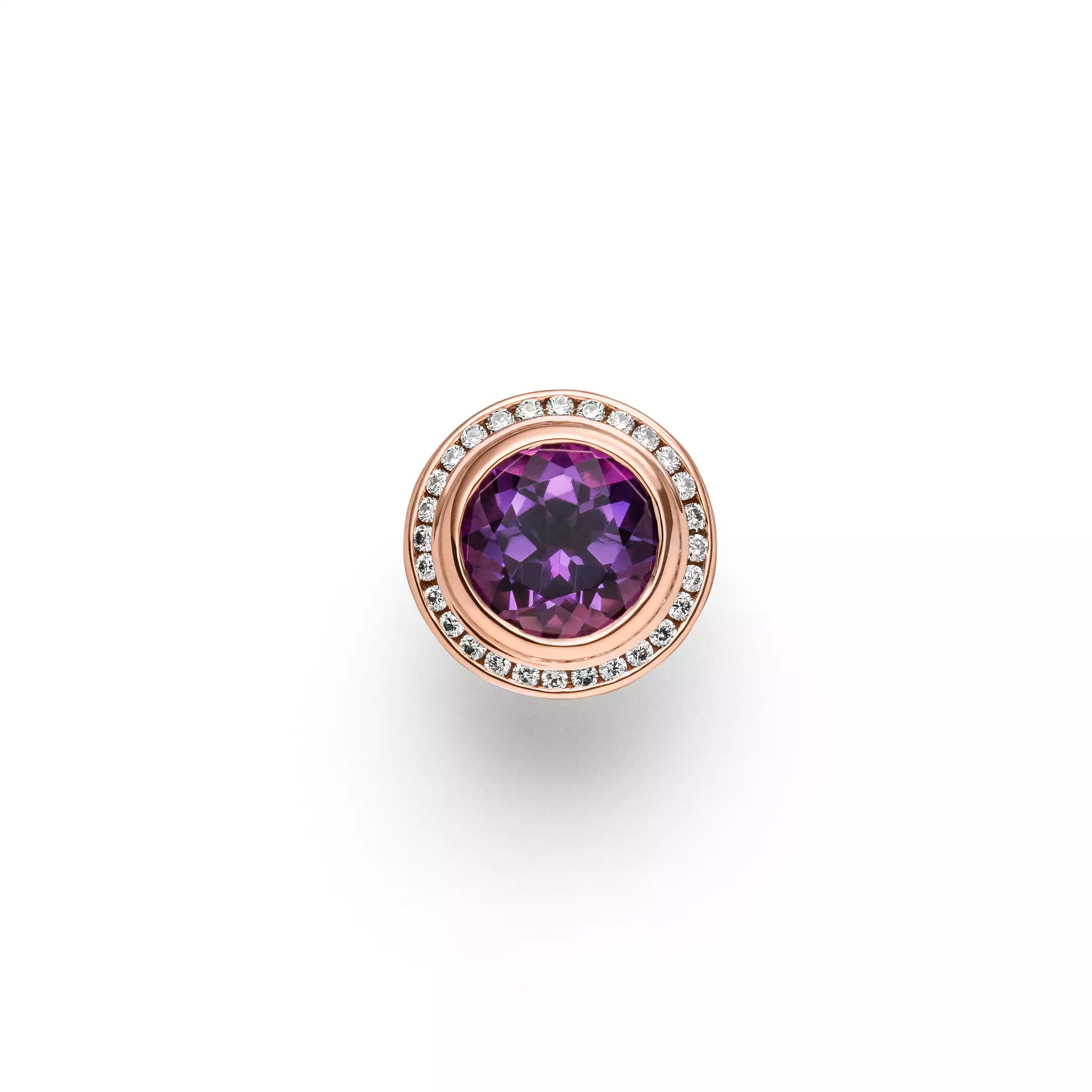 Charlotte Kopf TRESORO Rotgold 585/- mit Brillanten und Amethyst