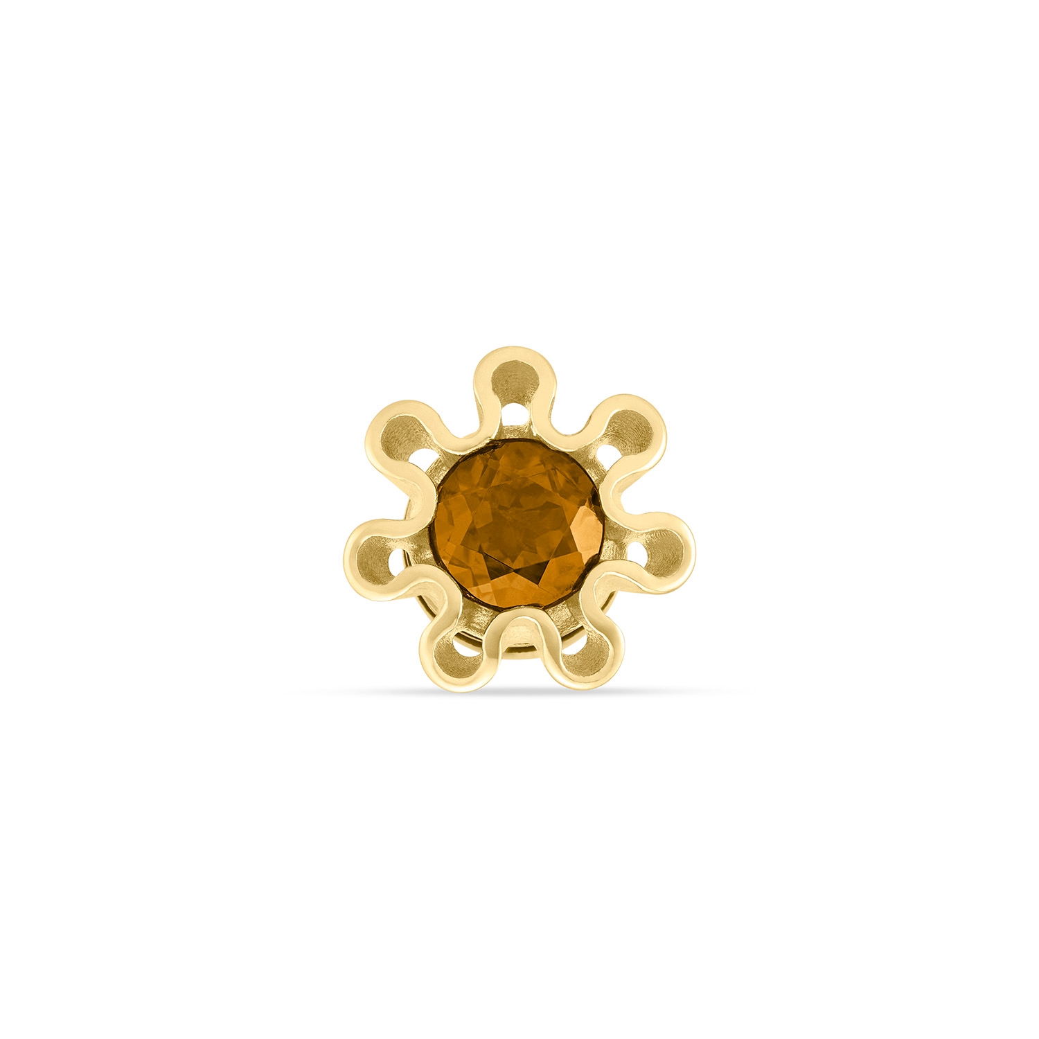 Charlotte Kopf MÄANDER Sterlingsilber Gelbgold 585/- vergoldet mit facettiertem Citrin