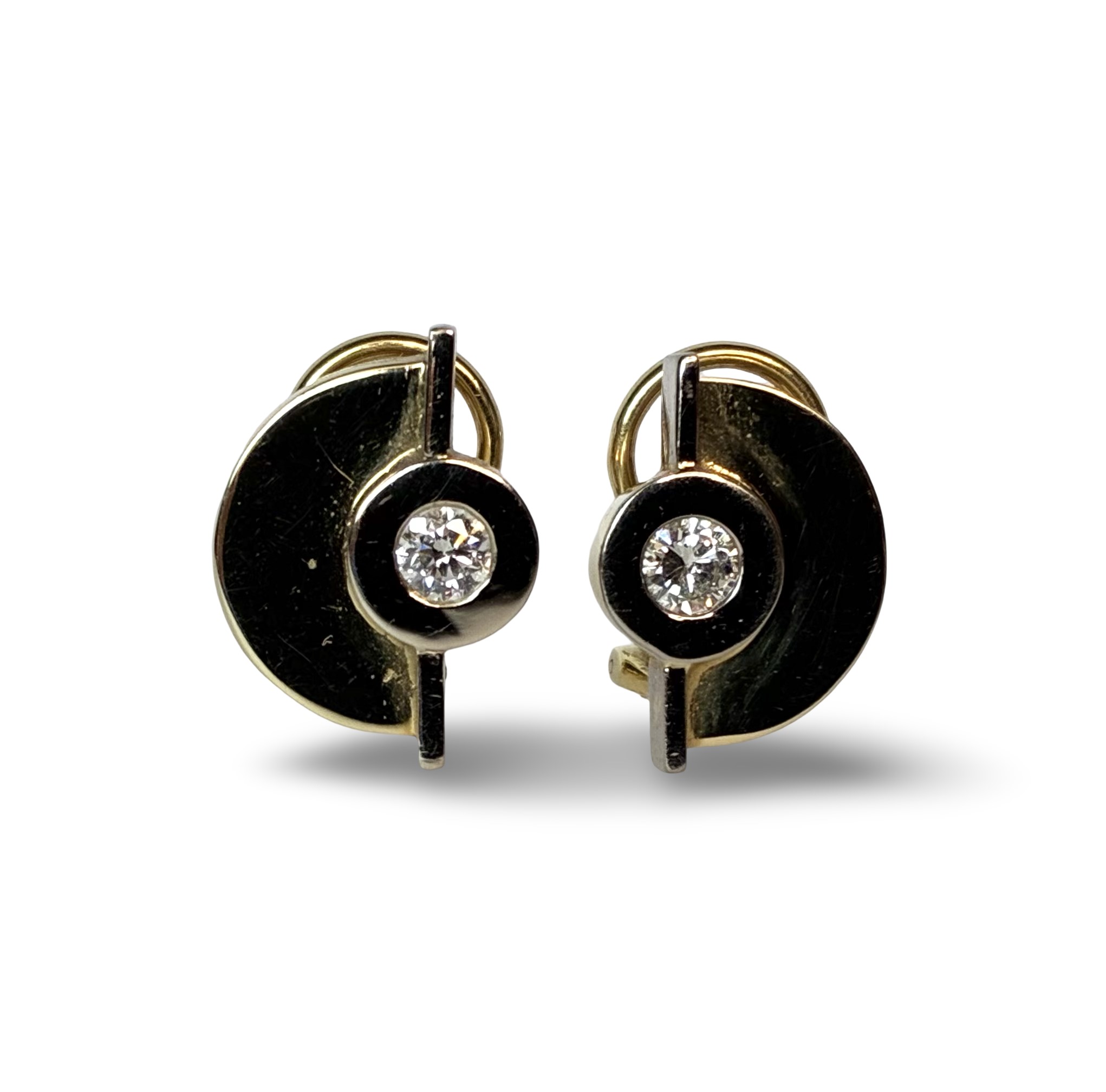 Brillantsolitärohrclips - Gold Weißgold 585 - Privatbesitz