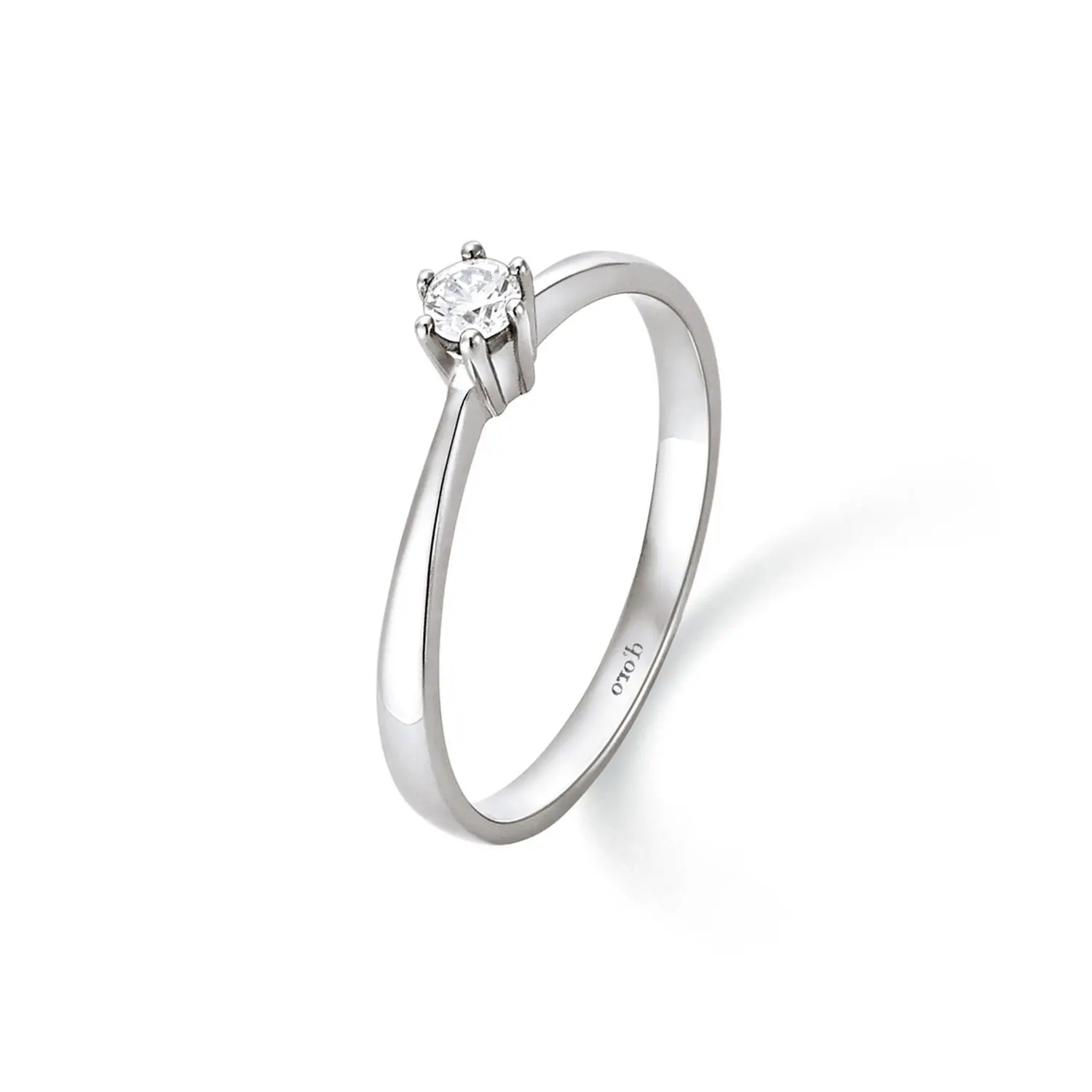 Solitär Verlobungsring Weißgold 585/- Brillant 0,10 ct.