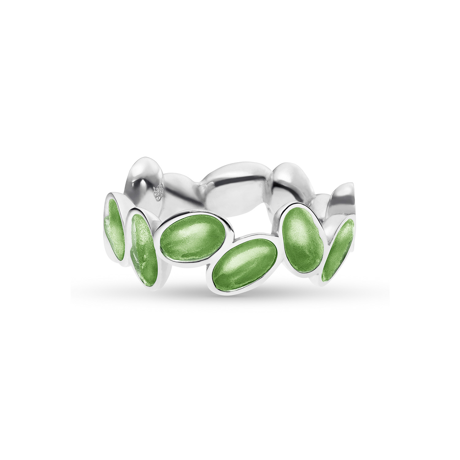 Ring FARBENFROH Sterlingsilber mit Emaille - Hellgrün