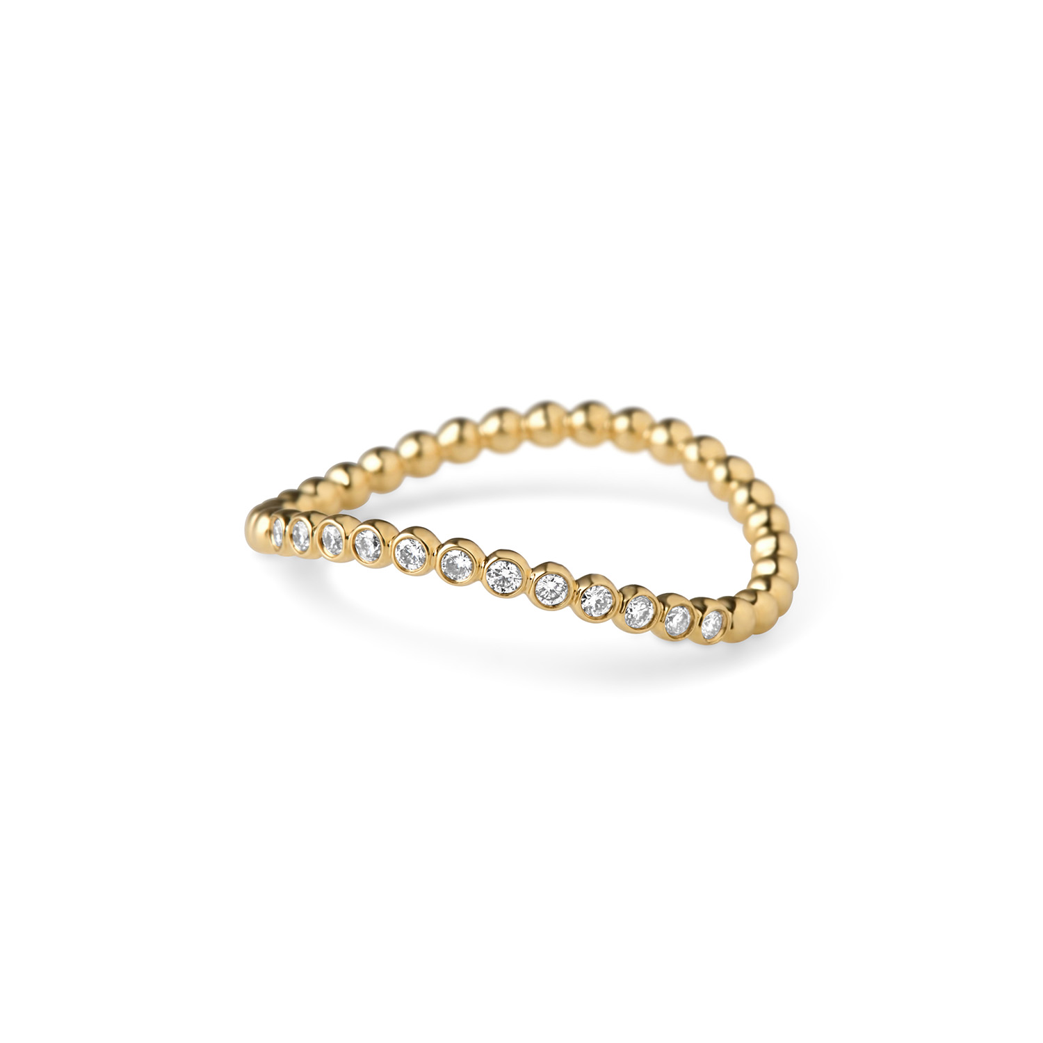 Ring AURELIA MEMOIRE Gelbgold 585/- teilausgefasst mit Brillanten zus. 0,10ct