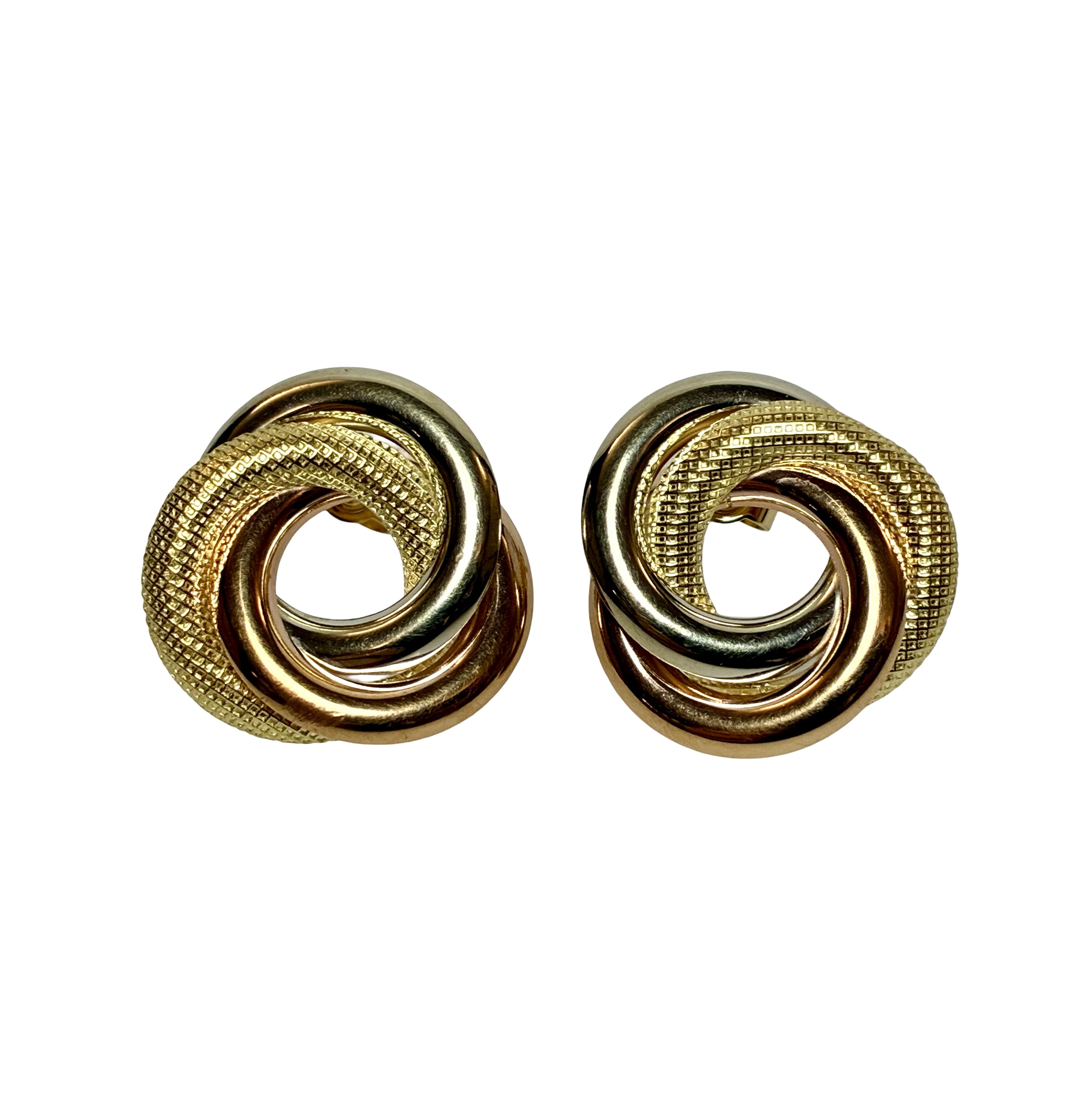 Ohrstecker "Knoten" - Gold Weißgold Rosegold 750 - Durchmesser ca. 20mm - Privatbesitz