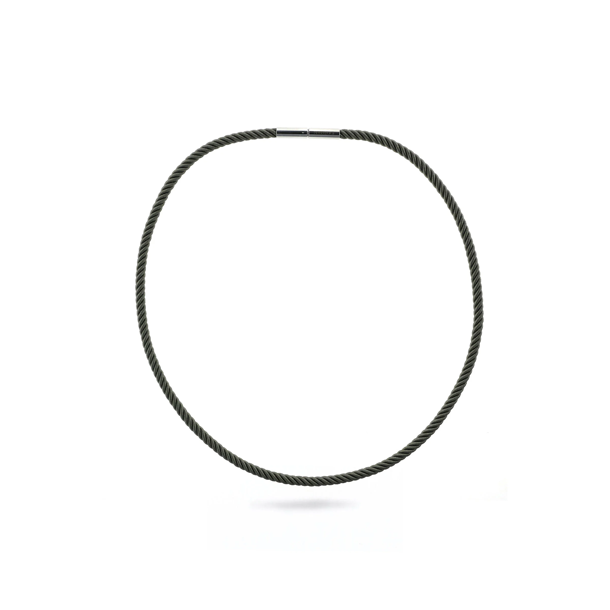 Basis Kette Seidenkordel-grau-Edelstahl