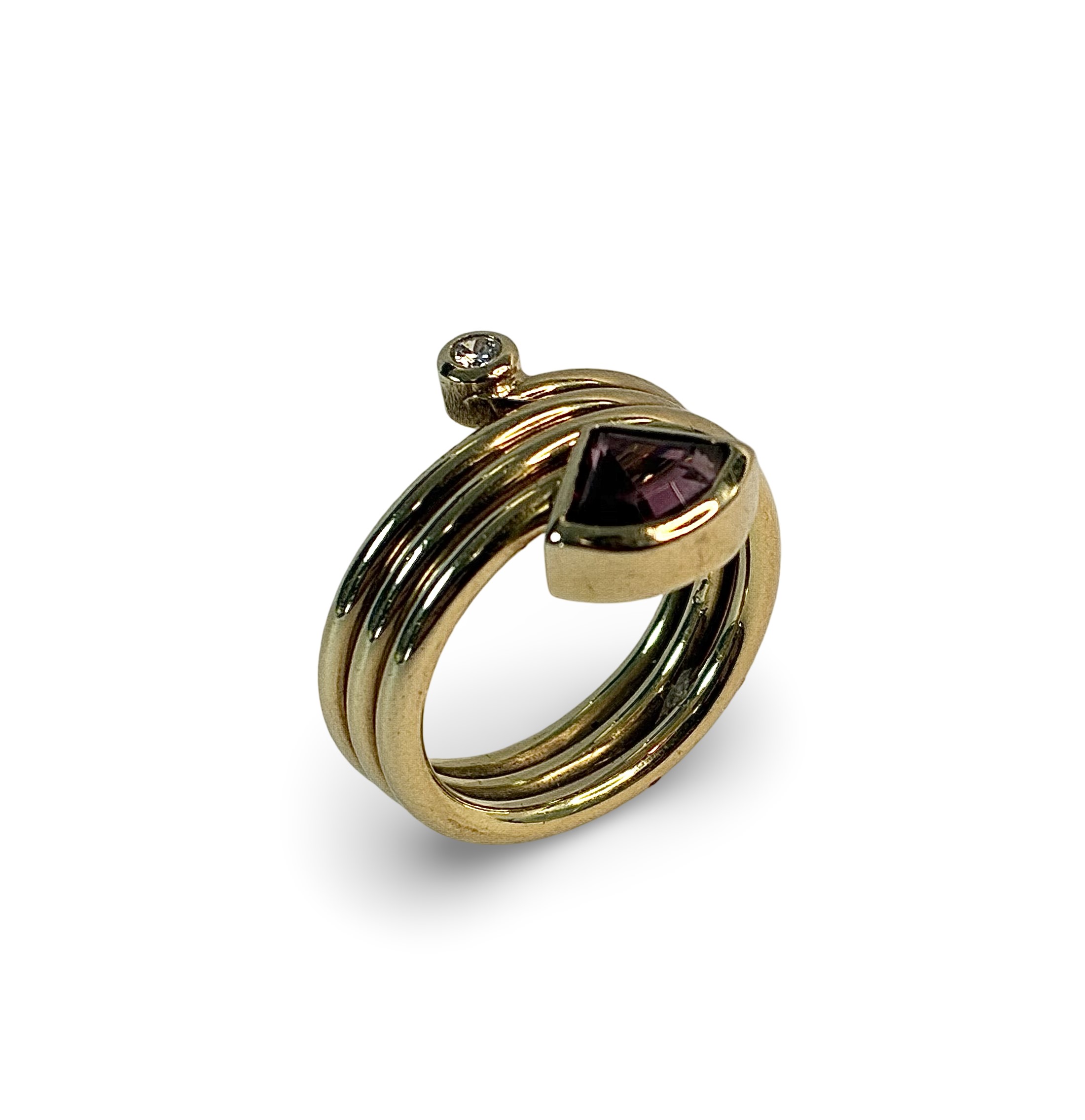 Brillant Granatring - Gold 585 - RW 53 - Privatbesitz