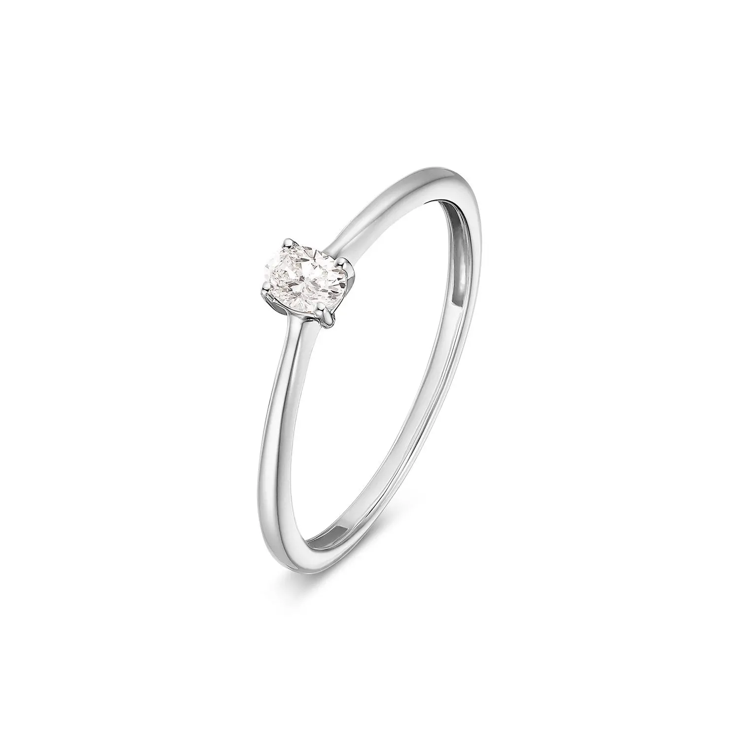 Lab Grown Diamond Ring Weißgold 585/- im Ovalschliff zus. ca. 0,15ct.