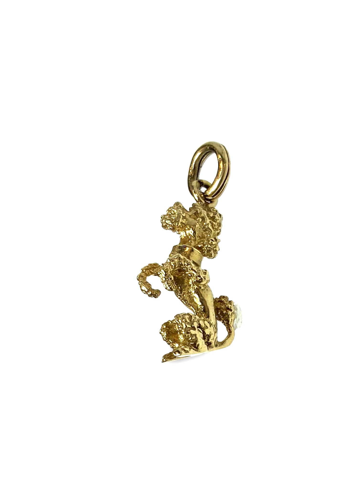 Anhänger "Sitzender Pudel" - Gold 585 - Maße ca. 27x14mm - Privatbesitz
