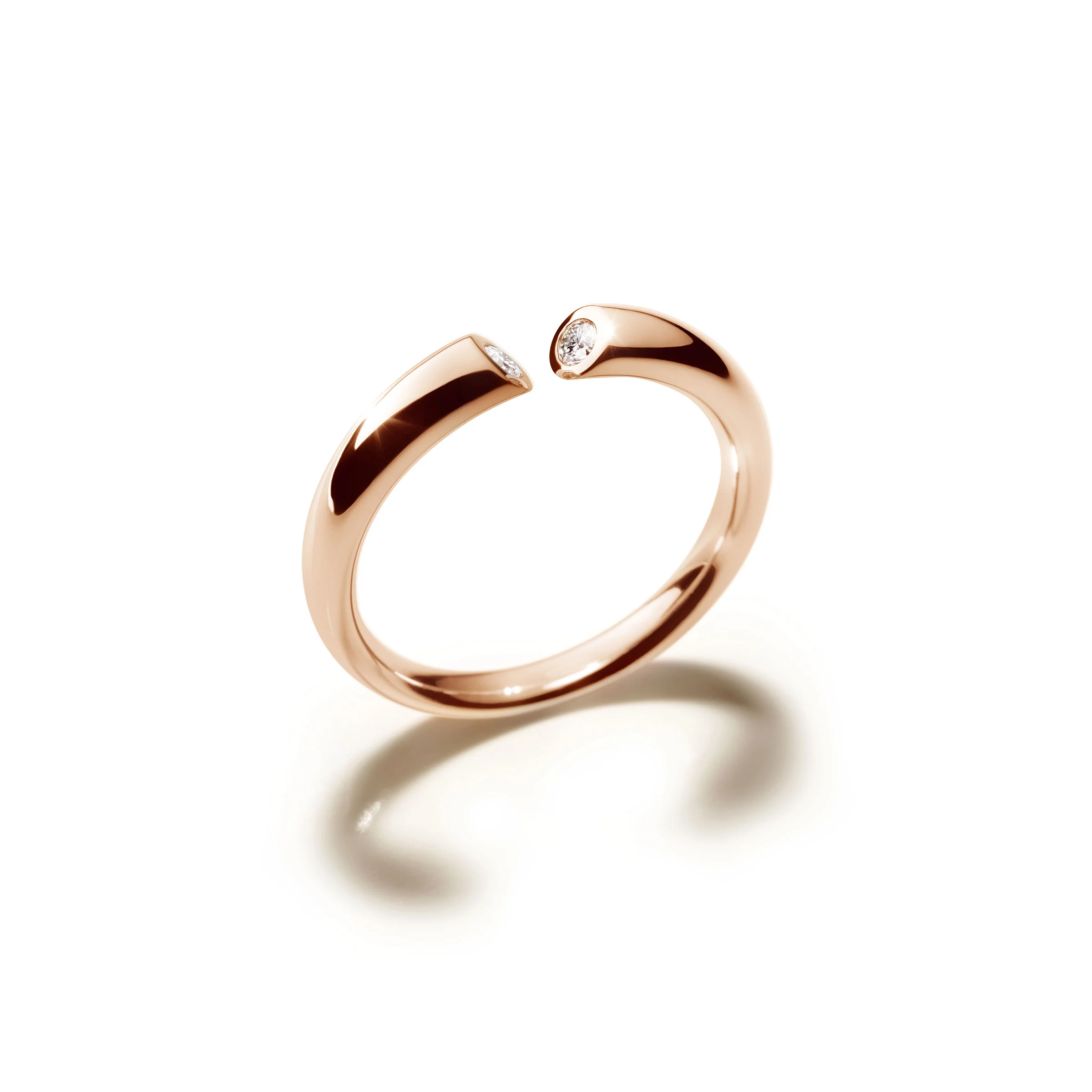 Ring DIALOG Rotgold 750/- mit 2 Brillanten zus. 0,08ct.