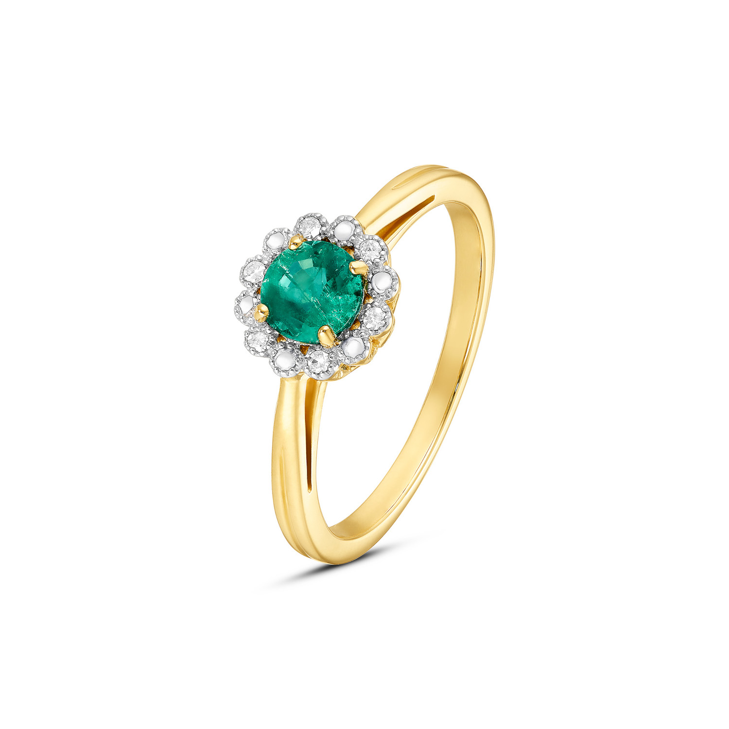 Diamant Smaragd Ring Gelbgold 585/-