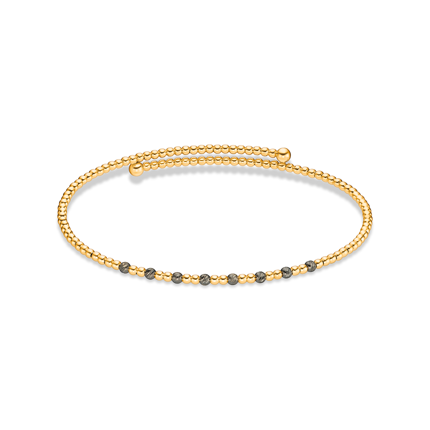 Armreif Gelbgold 585/- tlw. Schwarz rhodiniert