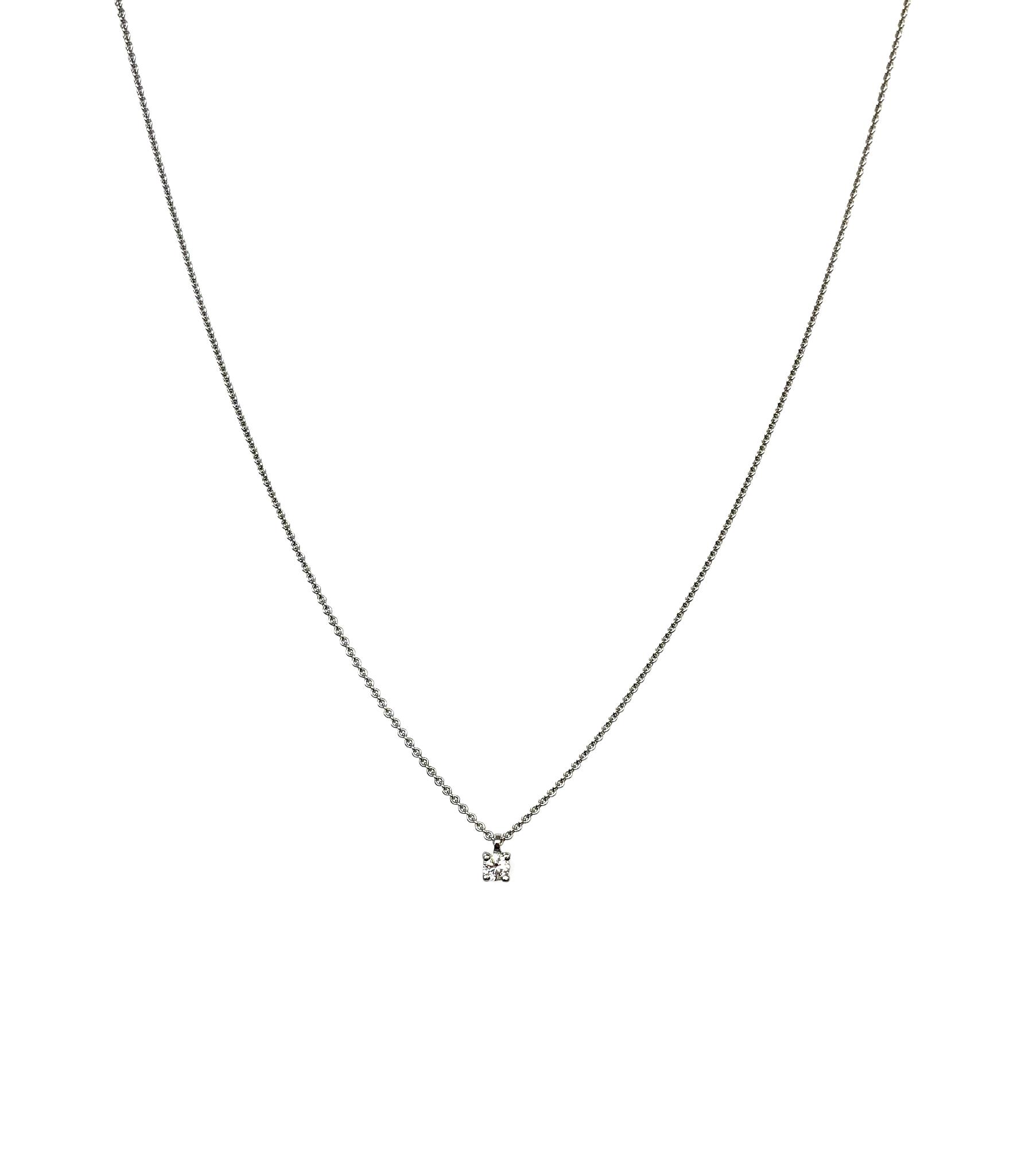 Brillantsolitär Collier - Weißgold 750 - Länge ca. 42cm - Privatbesitz