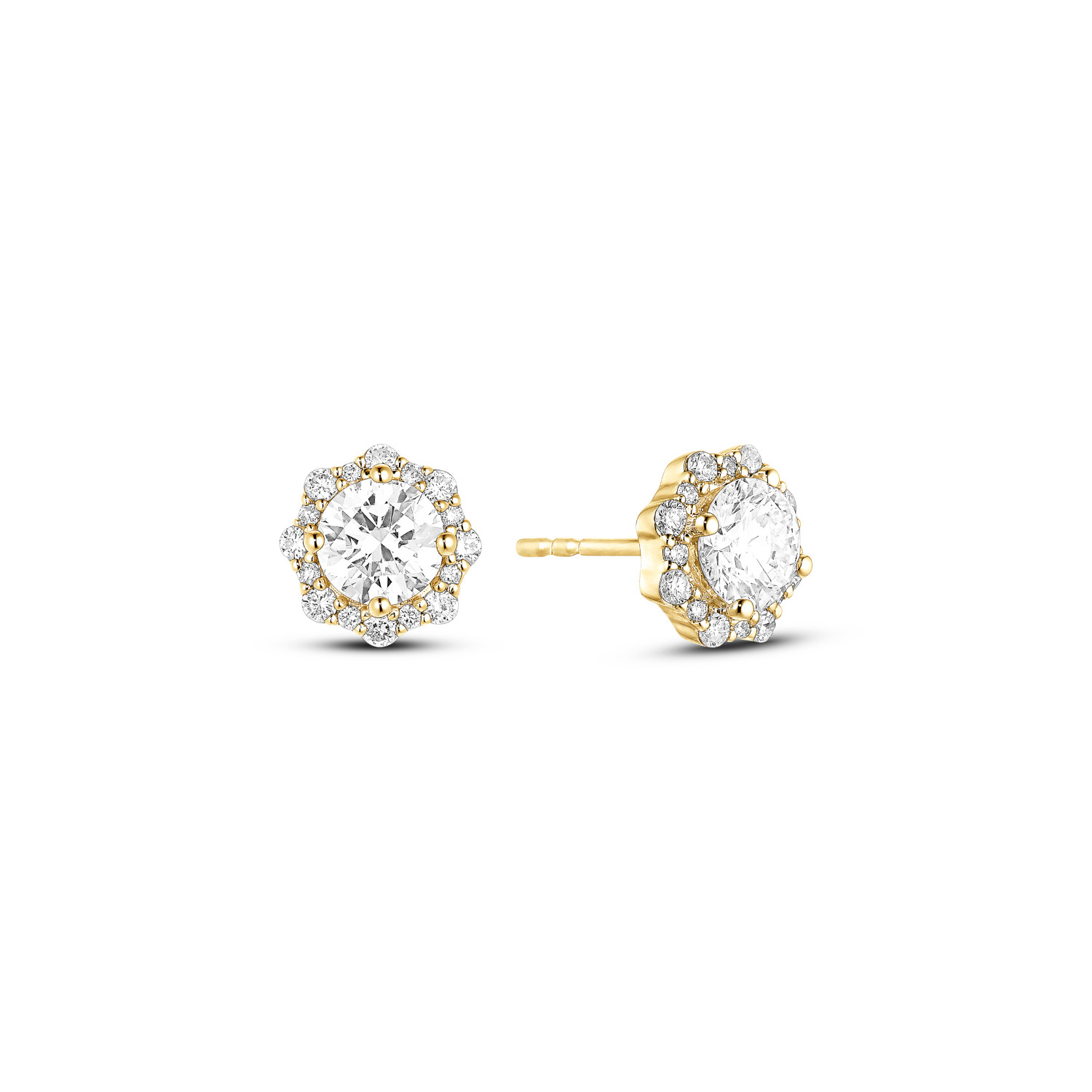Lab Grown Diamond Ohrstecker Gelbgold 585/- im Brillantschliff zus. 1,26 ct.