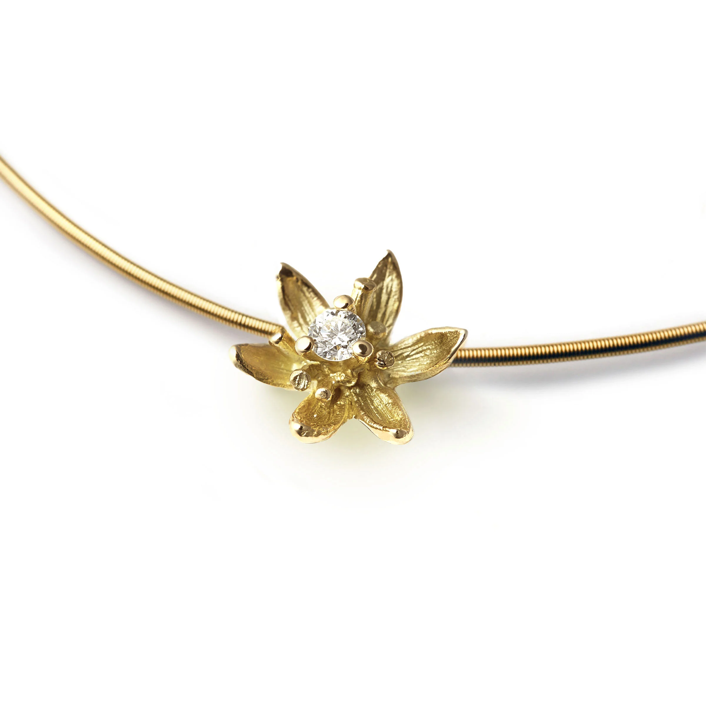 Anhänger DIAMANTBLÜTE Lilie Gelbgold 585/- mit Brillant