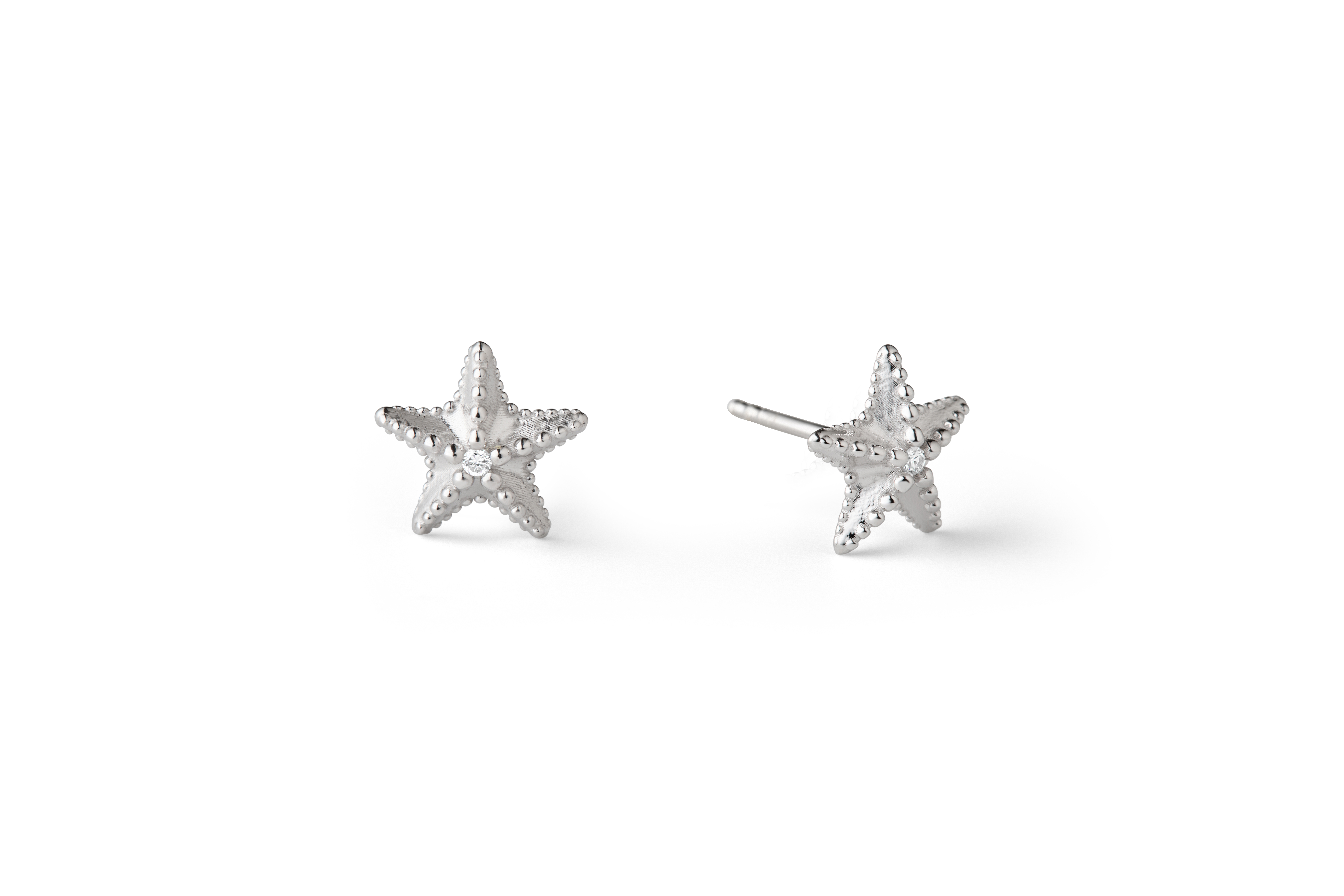 Ohrstecker STARFISH Sterlingsilber rhodiniert mit Labgrown Diamant