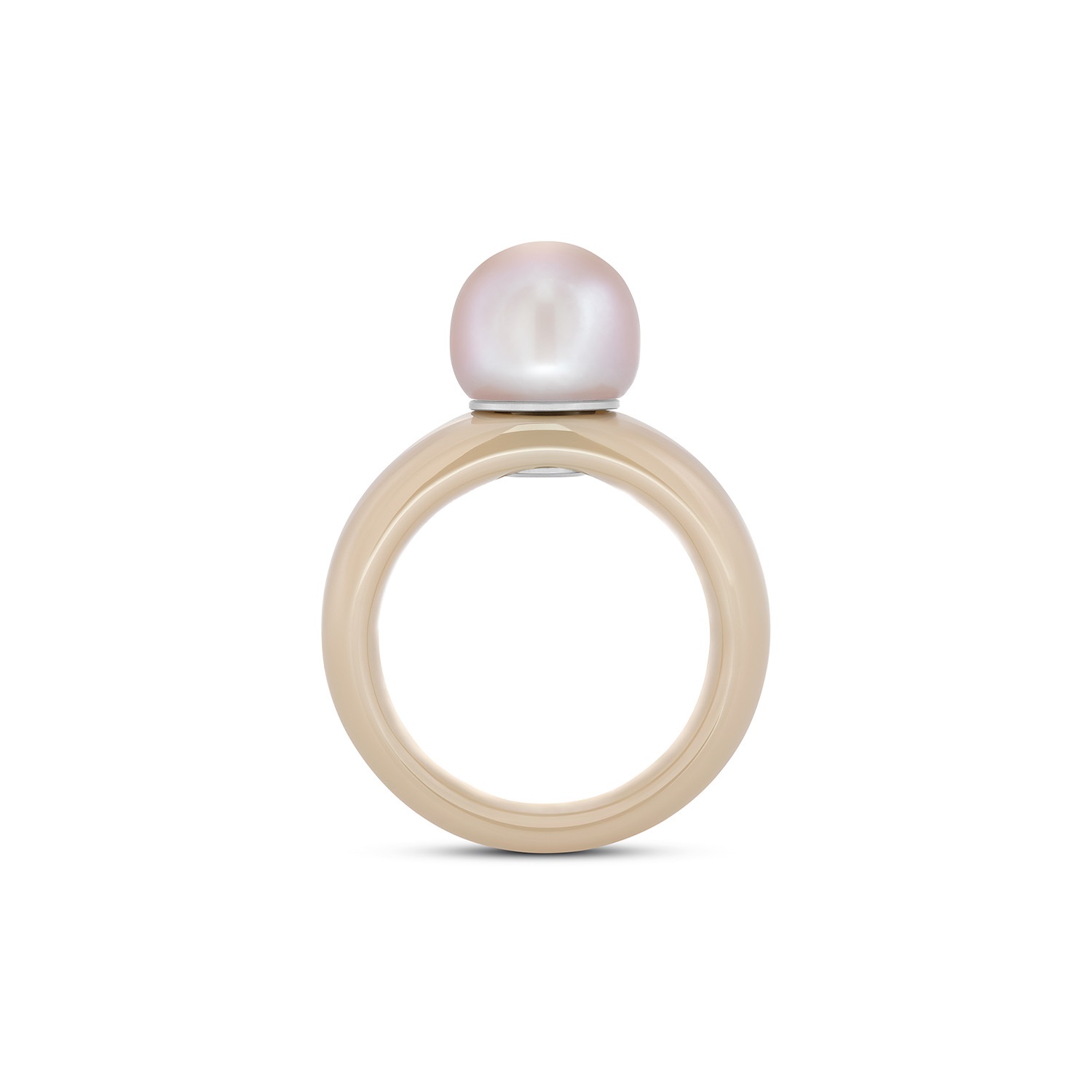 Charlotte Kopf Edelstahl mit Süßwasserperle rosa - 10mm
