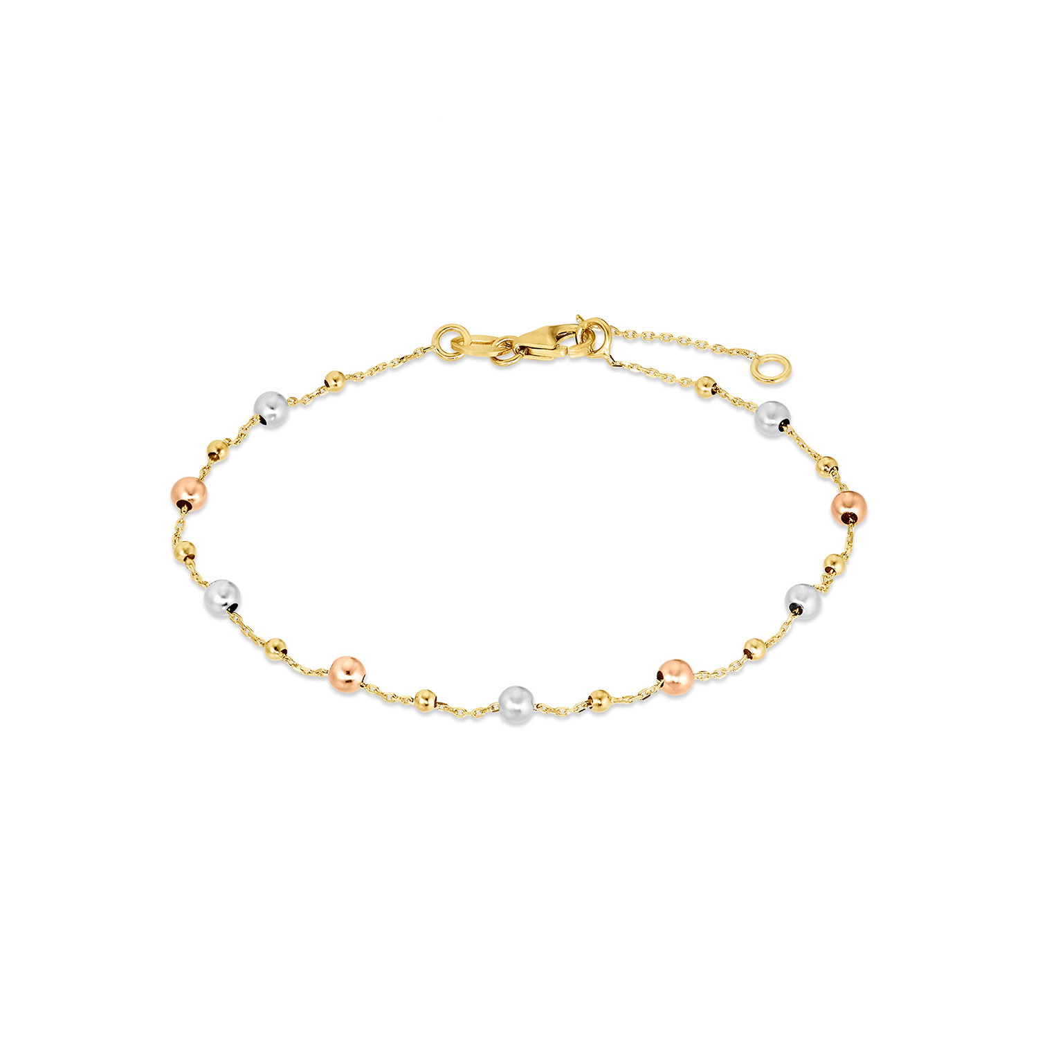 Armkette "Kügelchen" tricolor 585/-