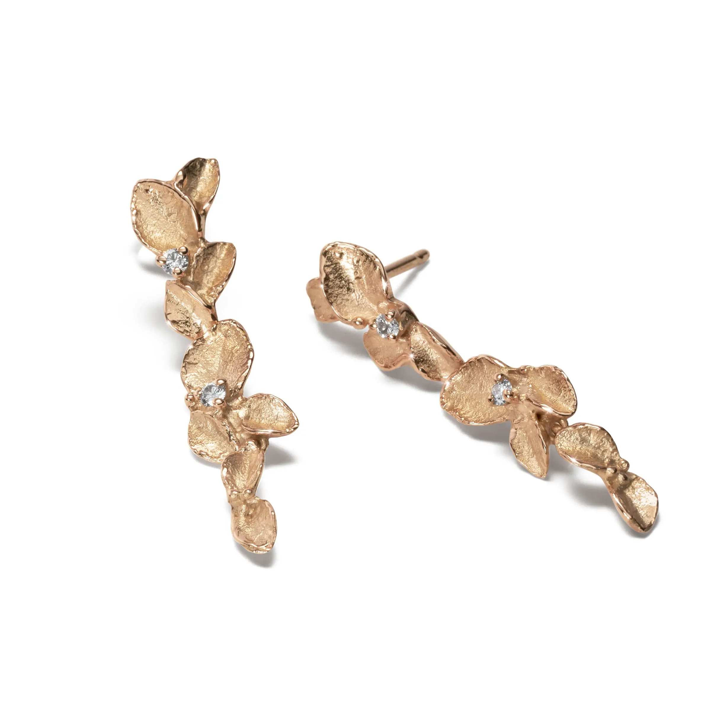 Ohrhänger WINDSPIEL Rotgold 585/- mit Brillanten