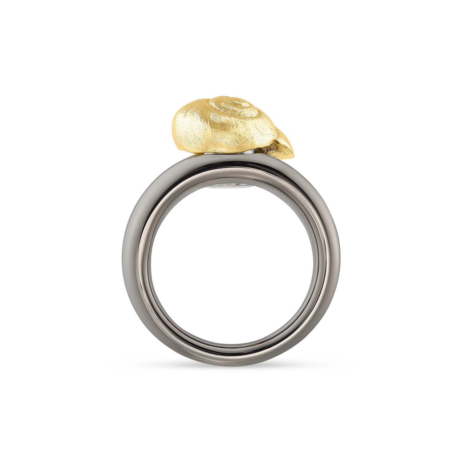 Charlotte TOUCH Kopf SCHNECKE Sterlingsilber Gelbgold 585/- vergoldet