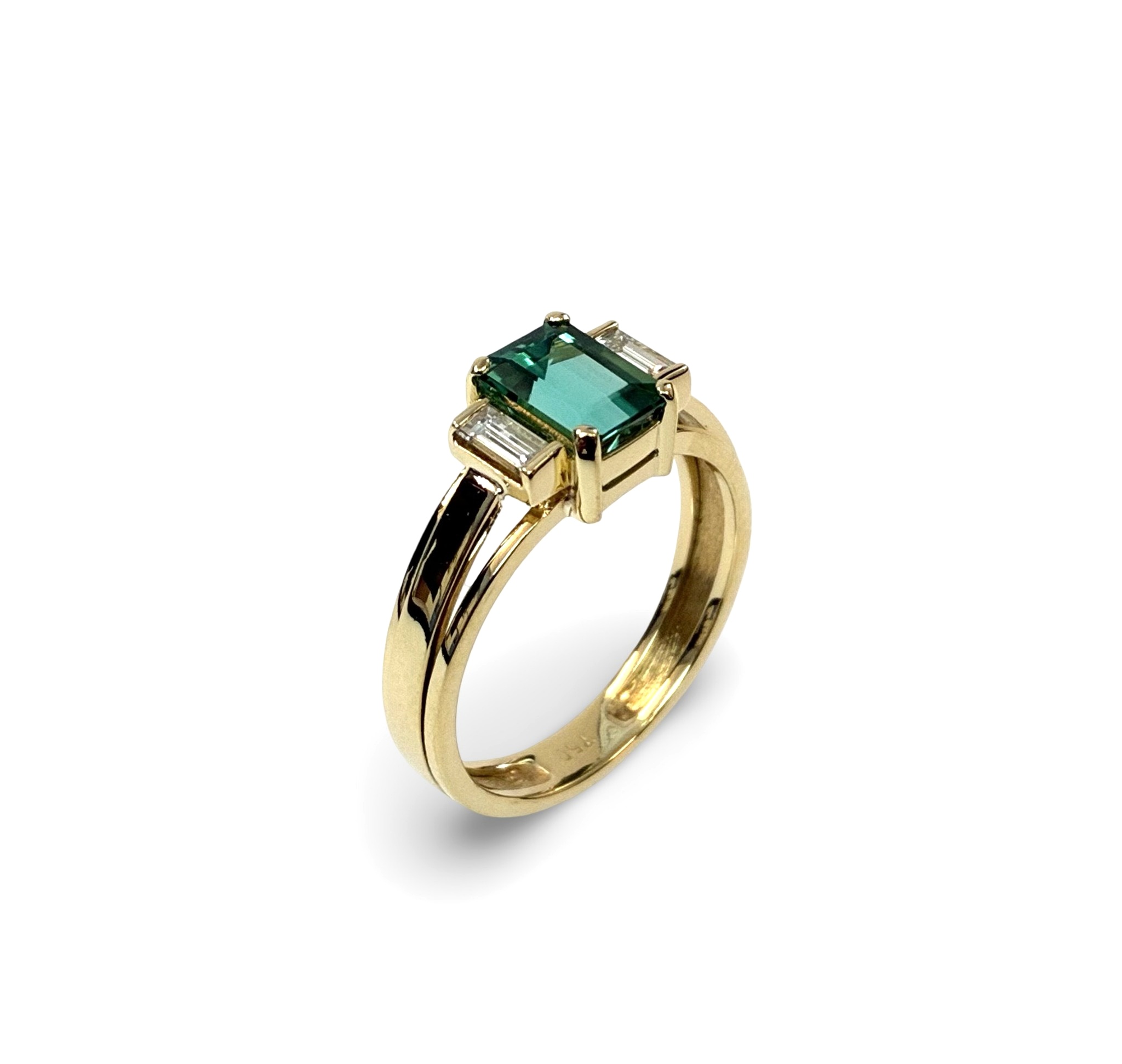 Turmalin Diamant Ring - Gold 750 - RW 55 - Privatbesitz
