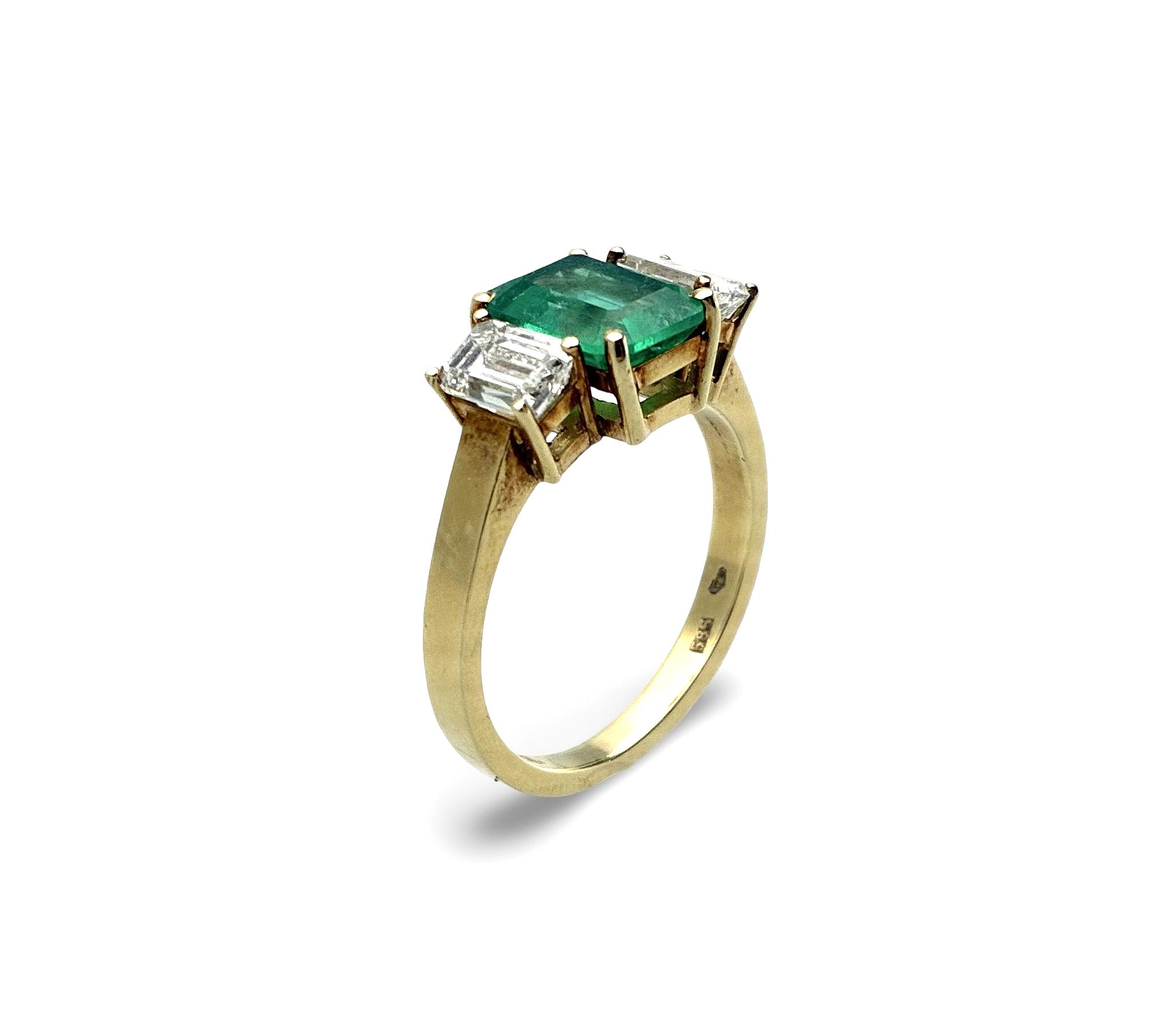 Diamant Smaragd Ring - Gold 585 - RW 55 - Privatbesitz