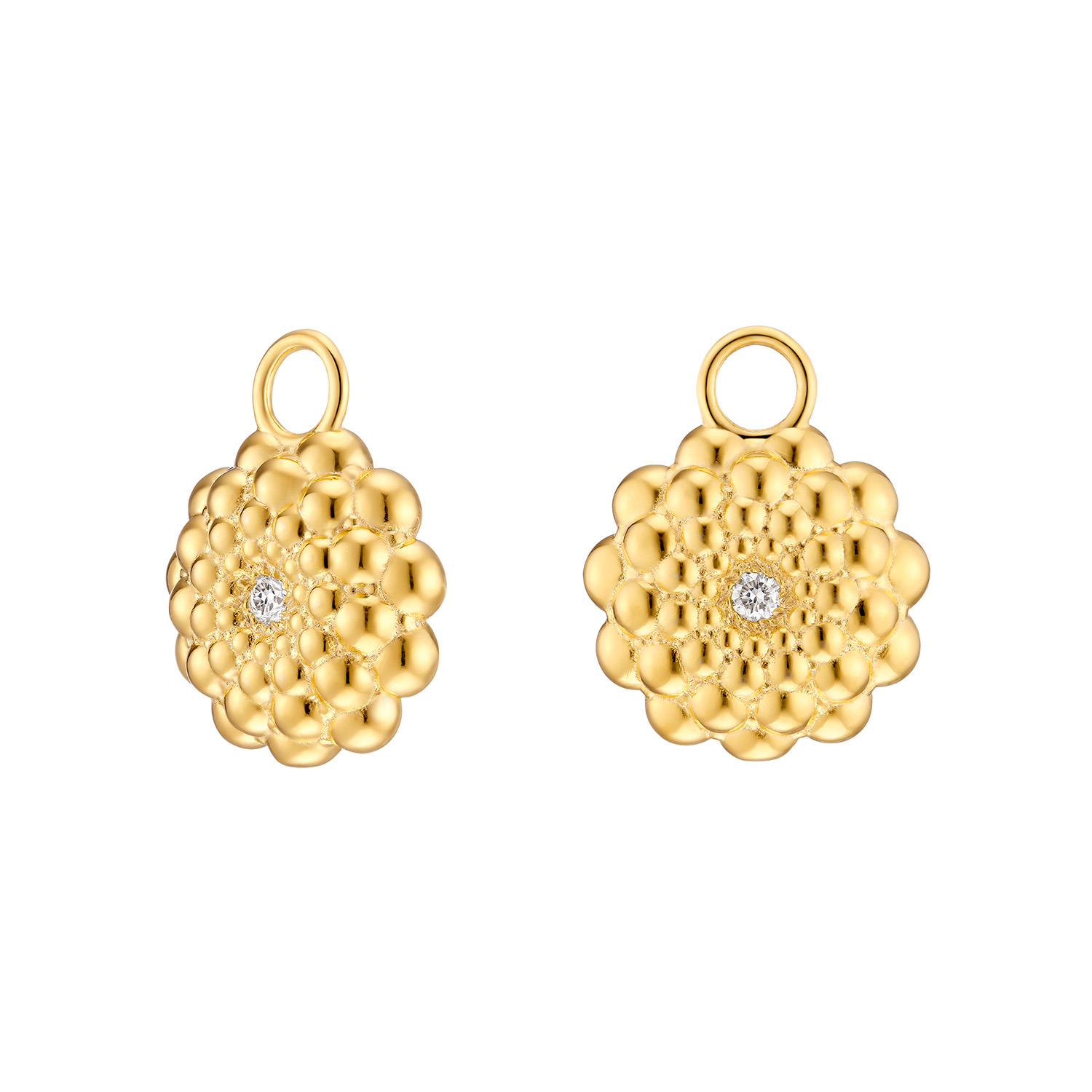 Ear Candy BUBBLES - groß - Sterlingsilber, Gelbgold 750/- vergoldet mit Brillant