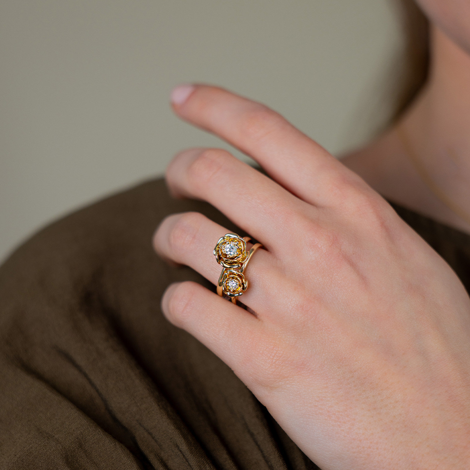 Ring WILDROSE-S Gelbgold 585/- mit Brillant