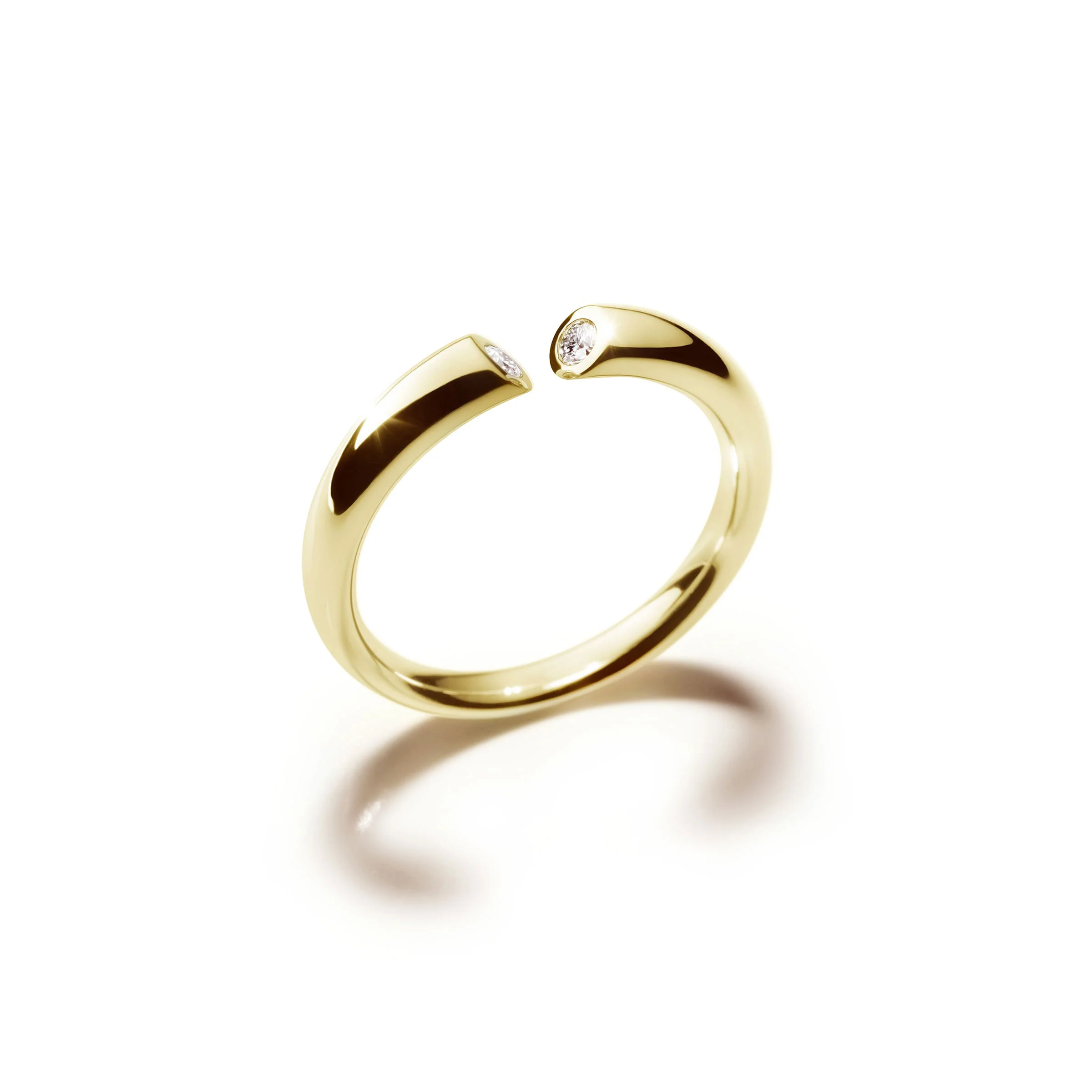 Ring DIALOG Gelbgold 750/-  mit 2 Brillanten zus. 0,08ct. - Weite 55 / Ø 175
