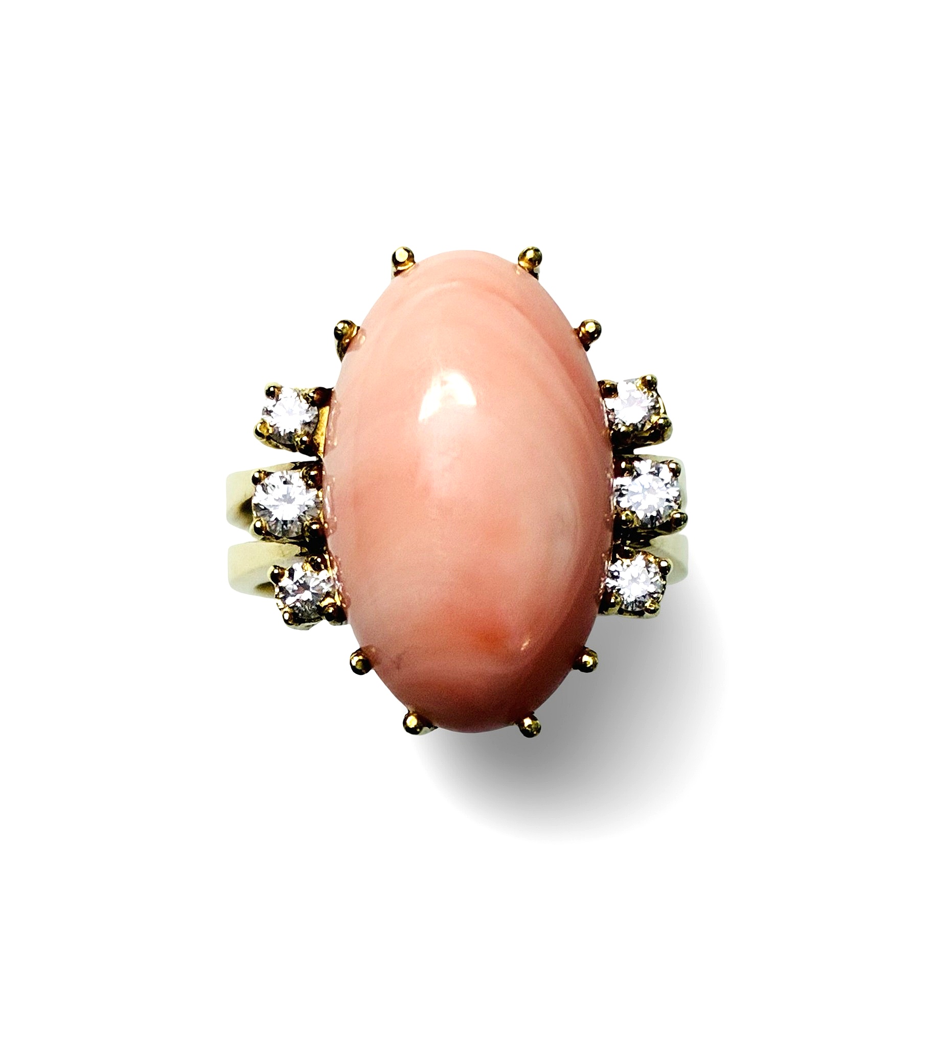 Brillant Korallen Ring - Gold 750 - RW 58 - Privatbesitz
