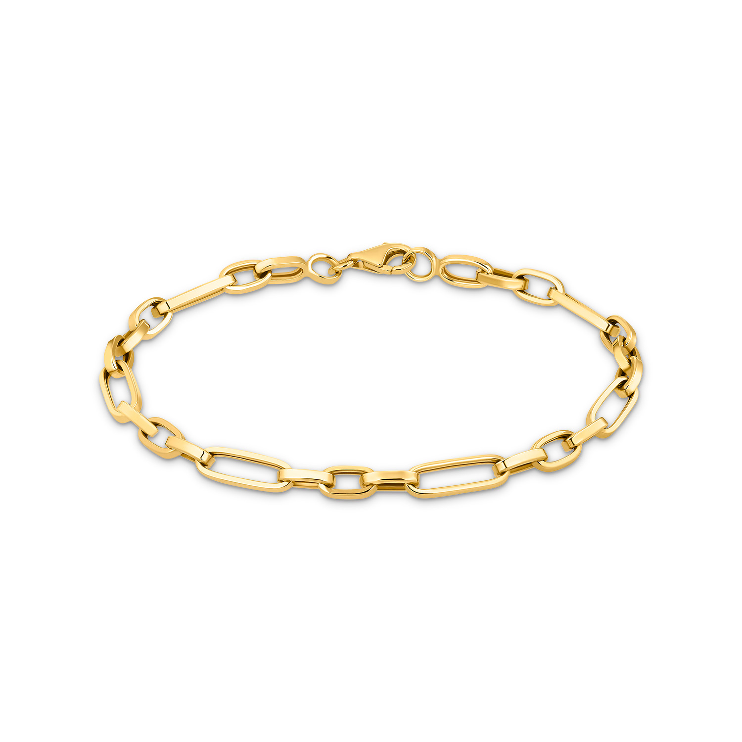 Armkette "paper clip" Gelbgold 585/-
