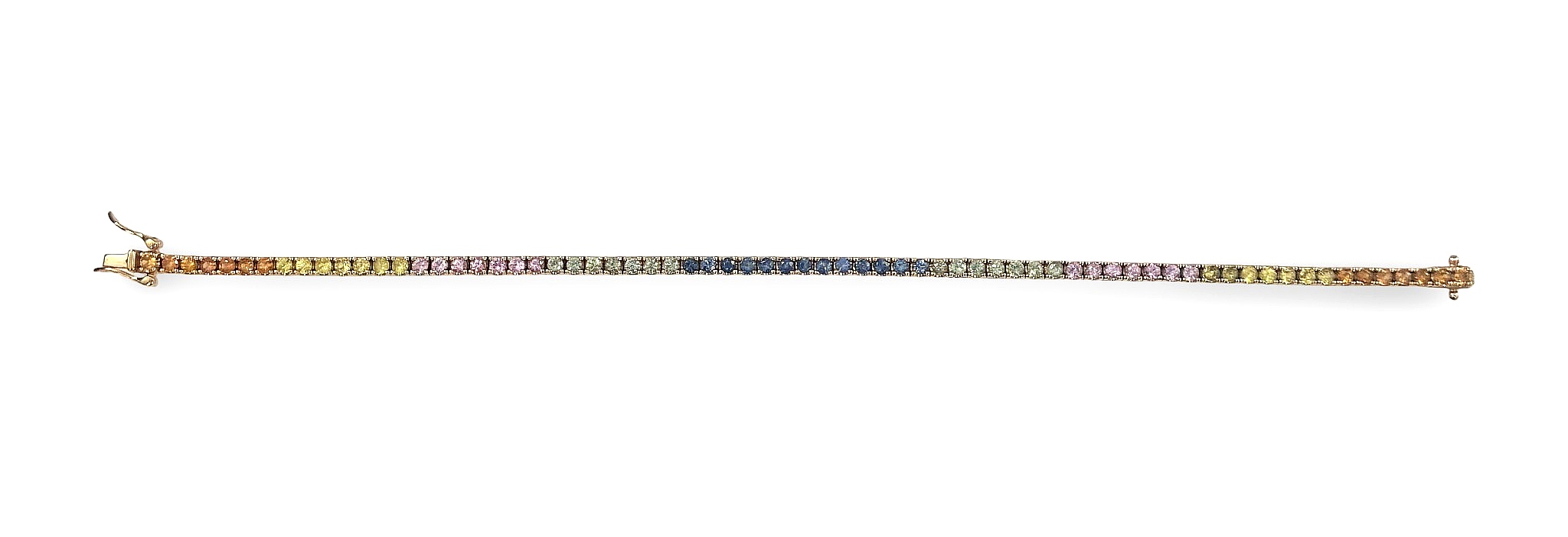 Armkette mit verschieden Schmucksteinen - Gold 750 - Länge ca. 18,5cm - Rrivatbesitz