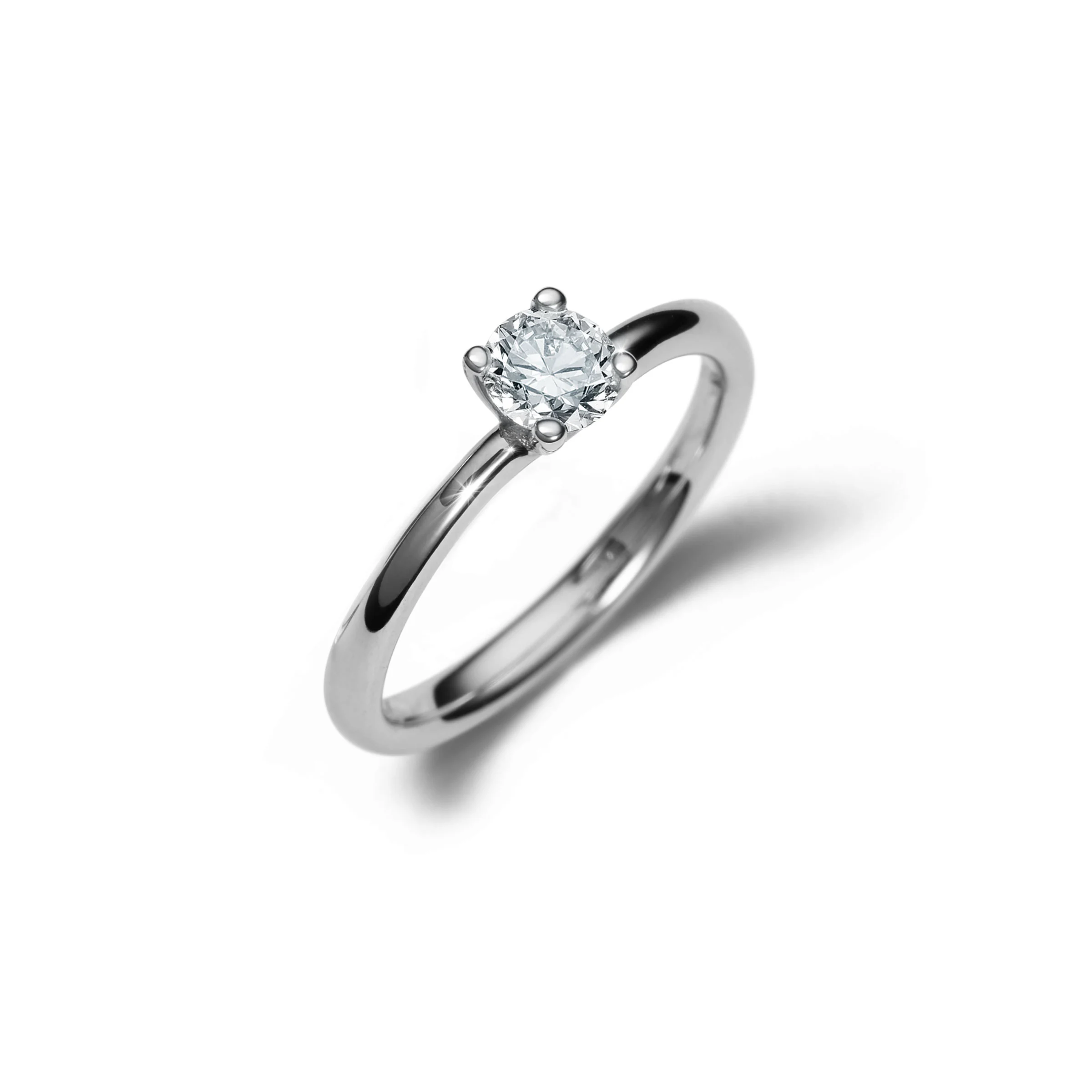 Ring ily Solitär 4 Krappen Platin 950/- mit Brillant 0,31ct