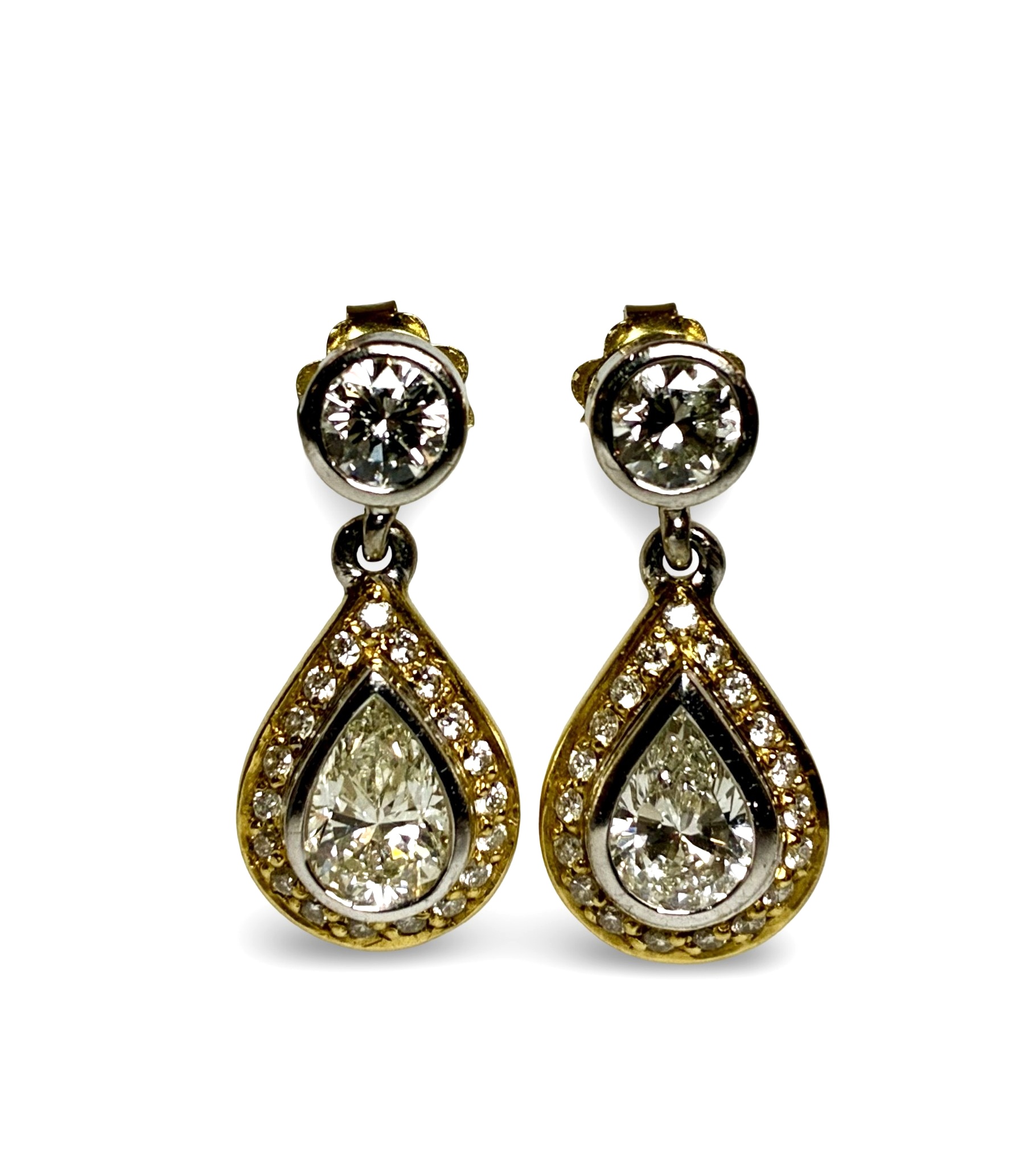 Diamantohrhänger - Gold 750 bicolor - Privatbesitz