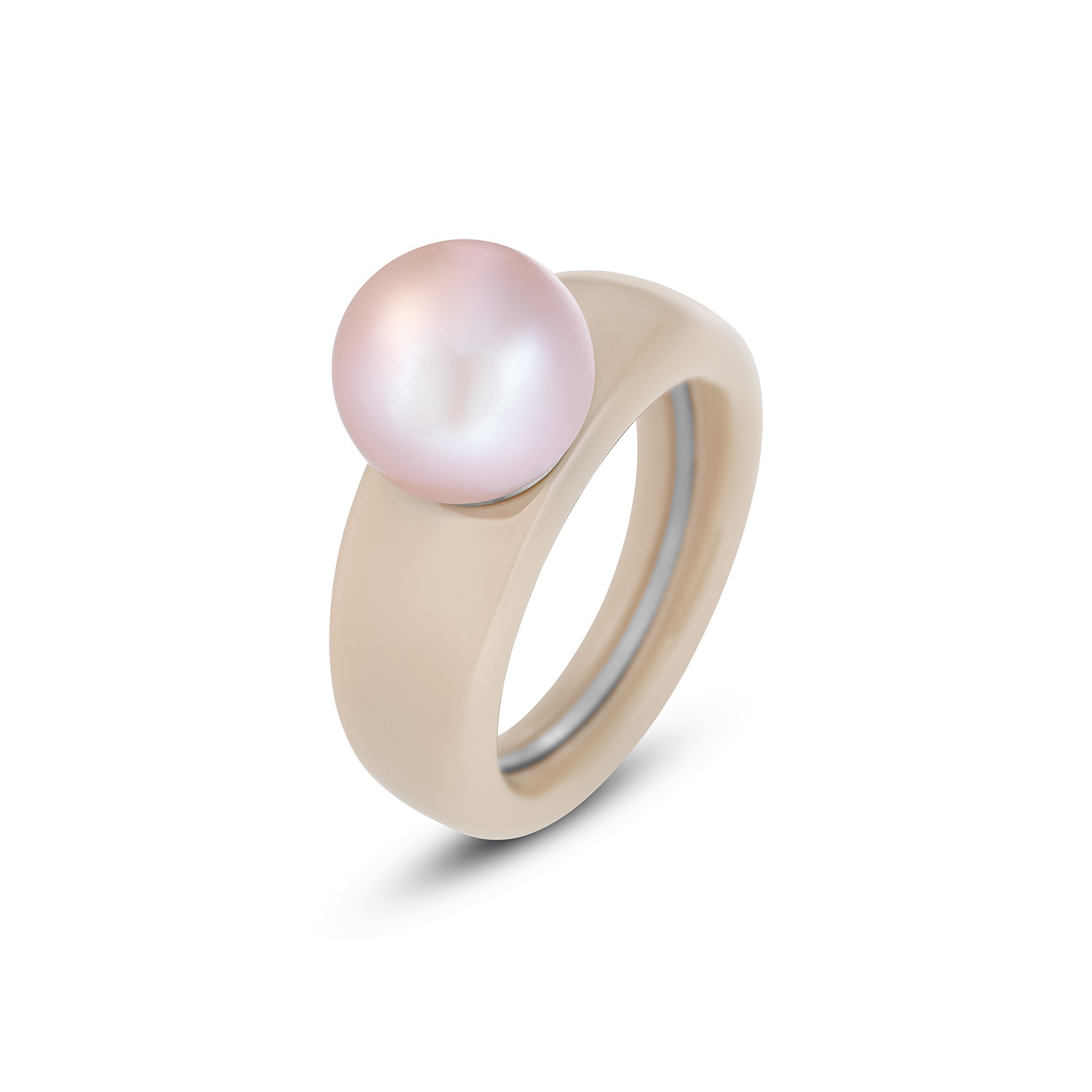 Charlotte Kopf Edelstahl mit Süßwasserperle rosa - 10mm