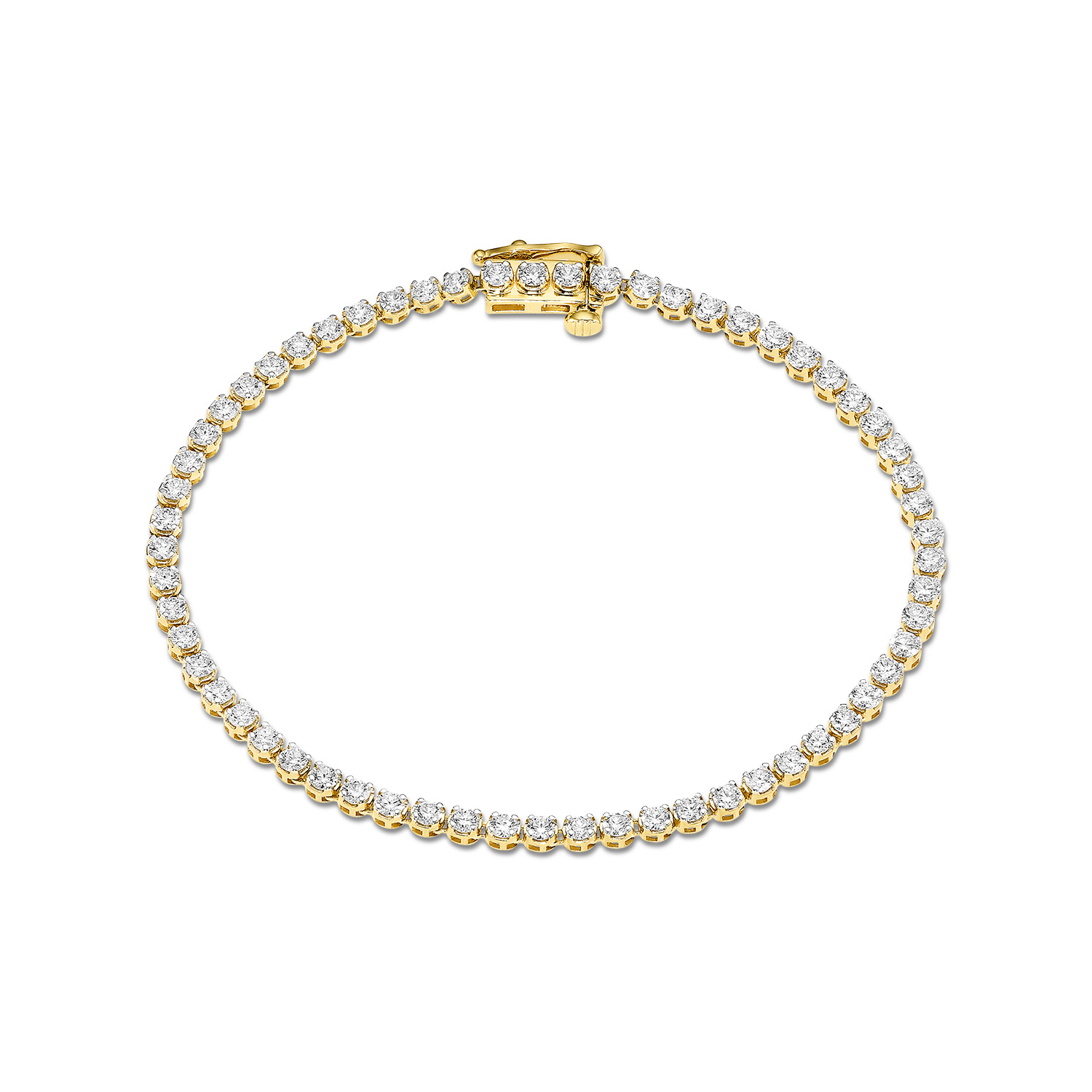 Lab Grown Diamond Tennisarmband Gelbgold 585/- im Brillantschliff zus. 2,60ct.
