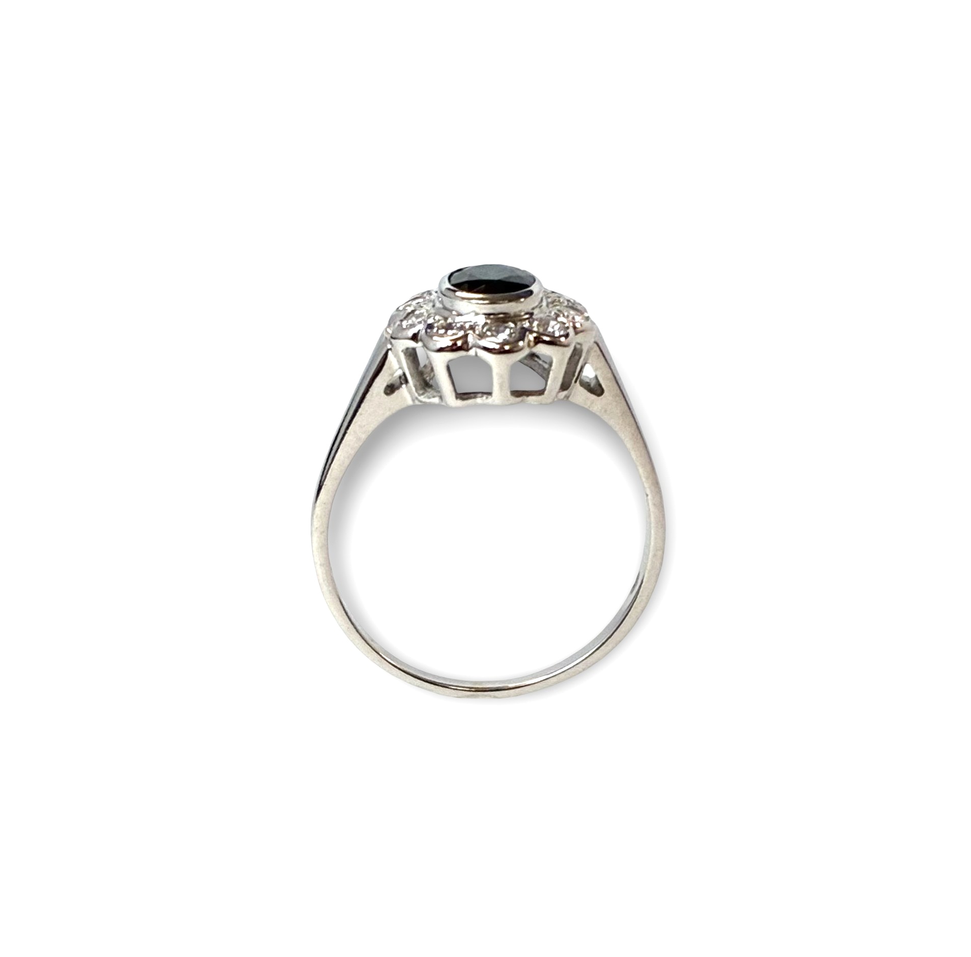 Brillant Saphir Ring - Weißgold 585 - RW 54 - Privatbesitz