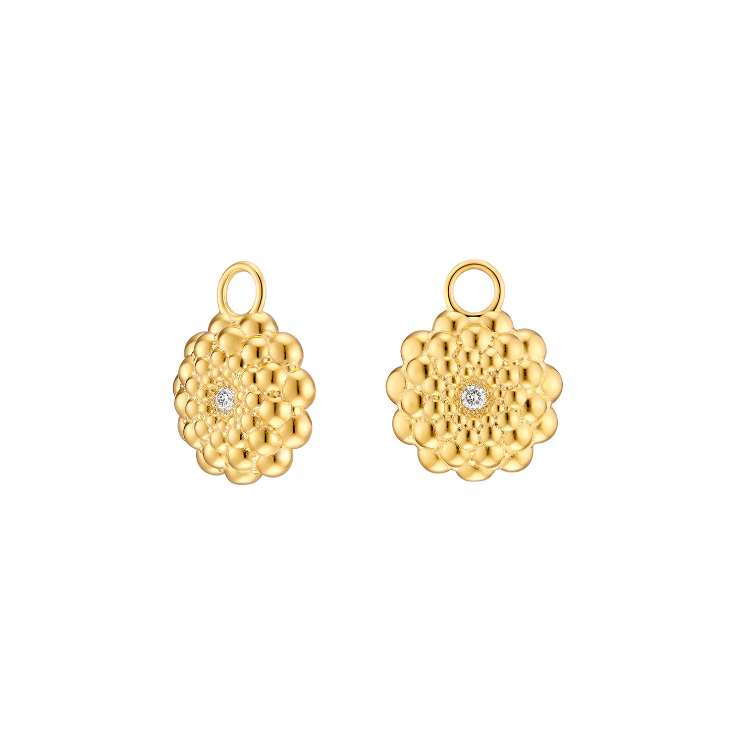 Ear Candy BUBBLES - klein - Sterlingsilber, Gelbgold 750/- vergoldet mit Brillant