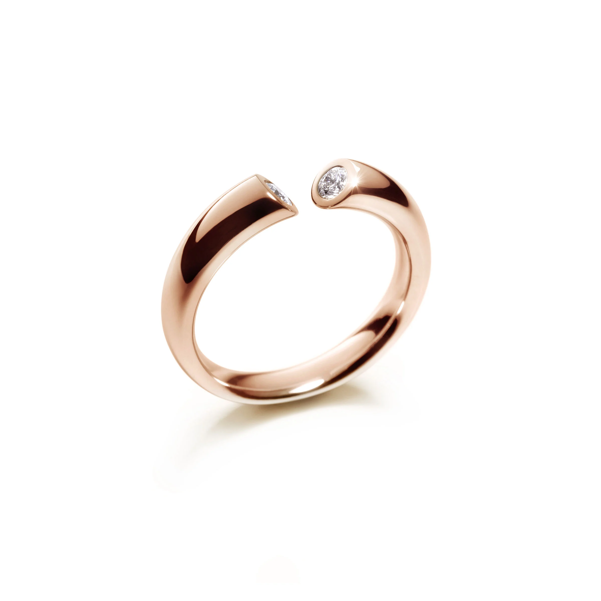 Ring DIALOG Rotgold 750/- mit 2 Brillanten zus. 0,15ct.