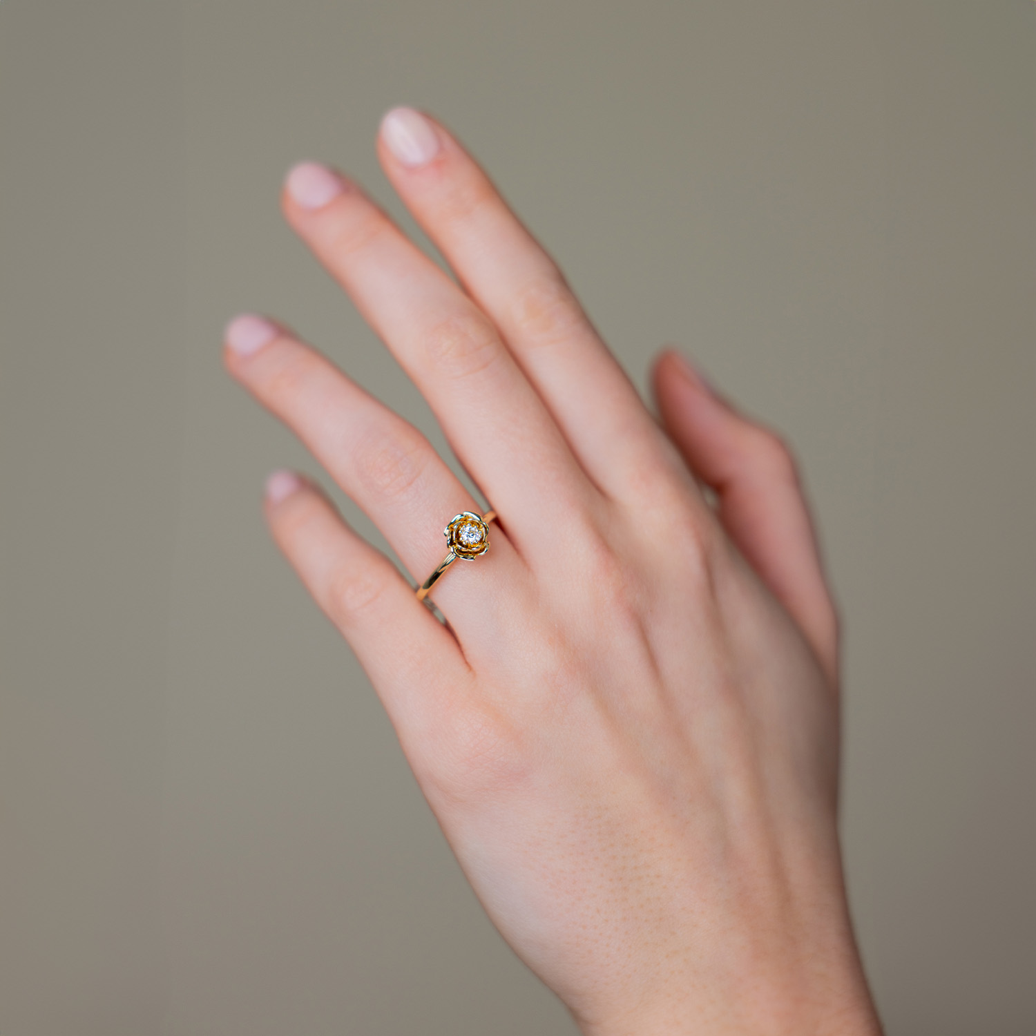 Ring WILDROSE-S Gelbgold 585/- mit Brillant