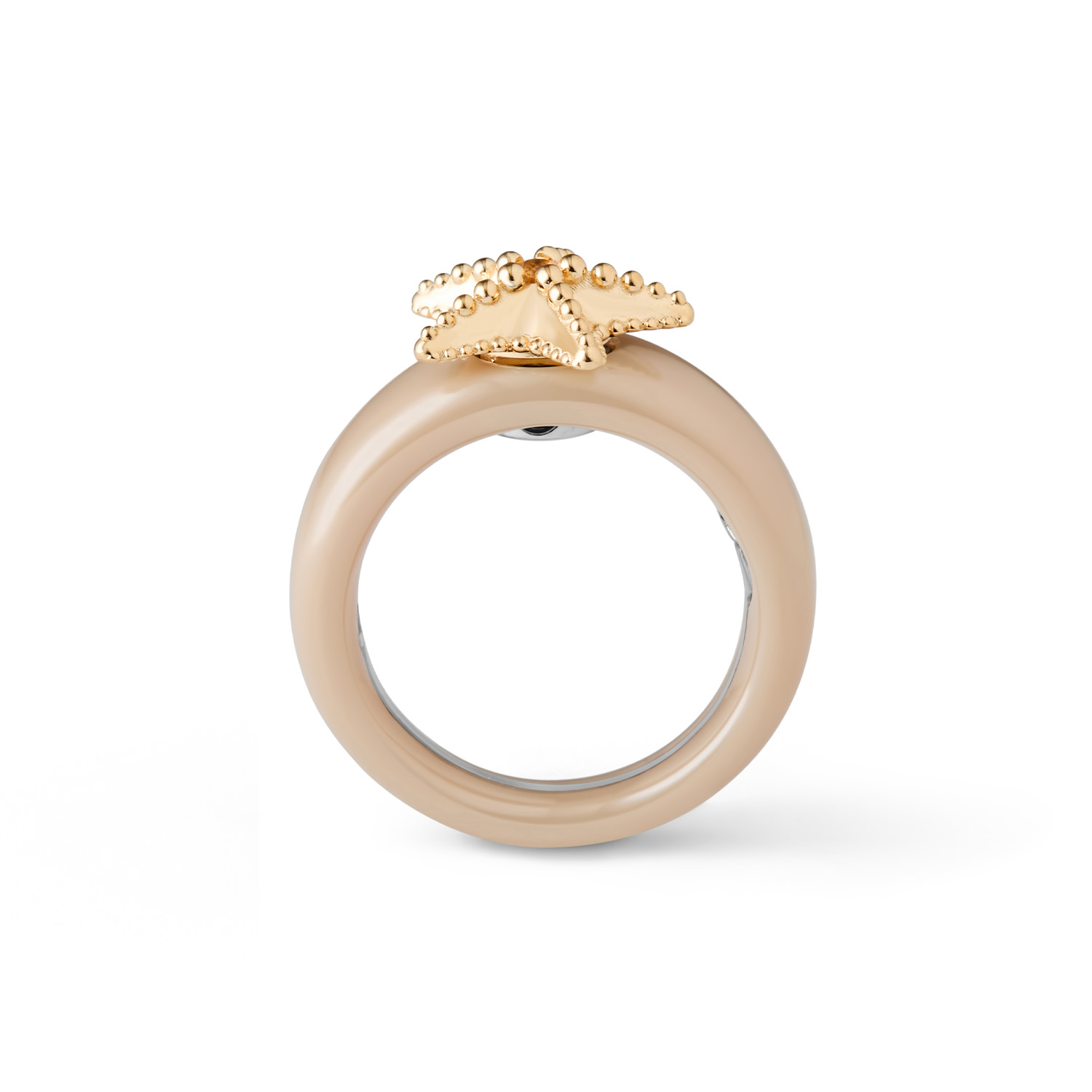 Charlotte Kopf STARFISH Sterlingsilber Gelbgold 585/- vergoldet mit Safir