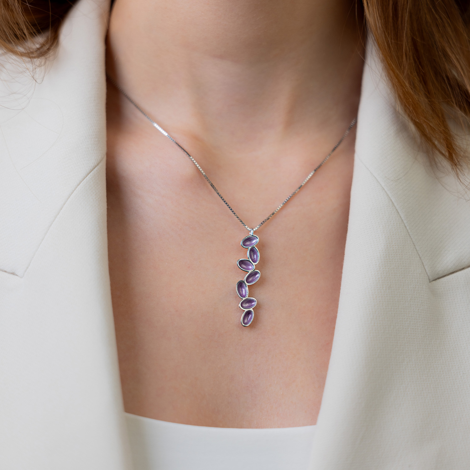Anhänger FARBENFROH Sterlingsilber mit Emaille - Lila