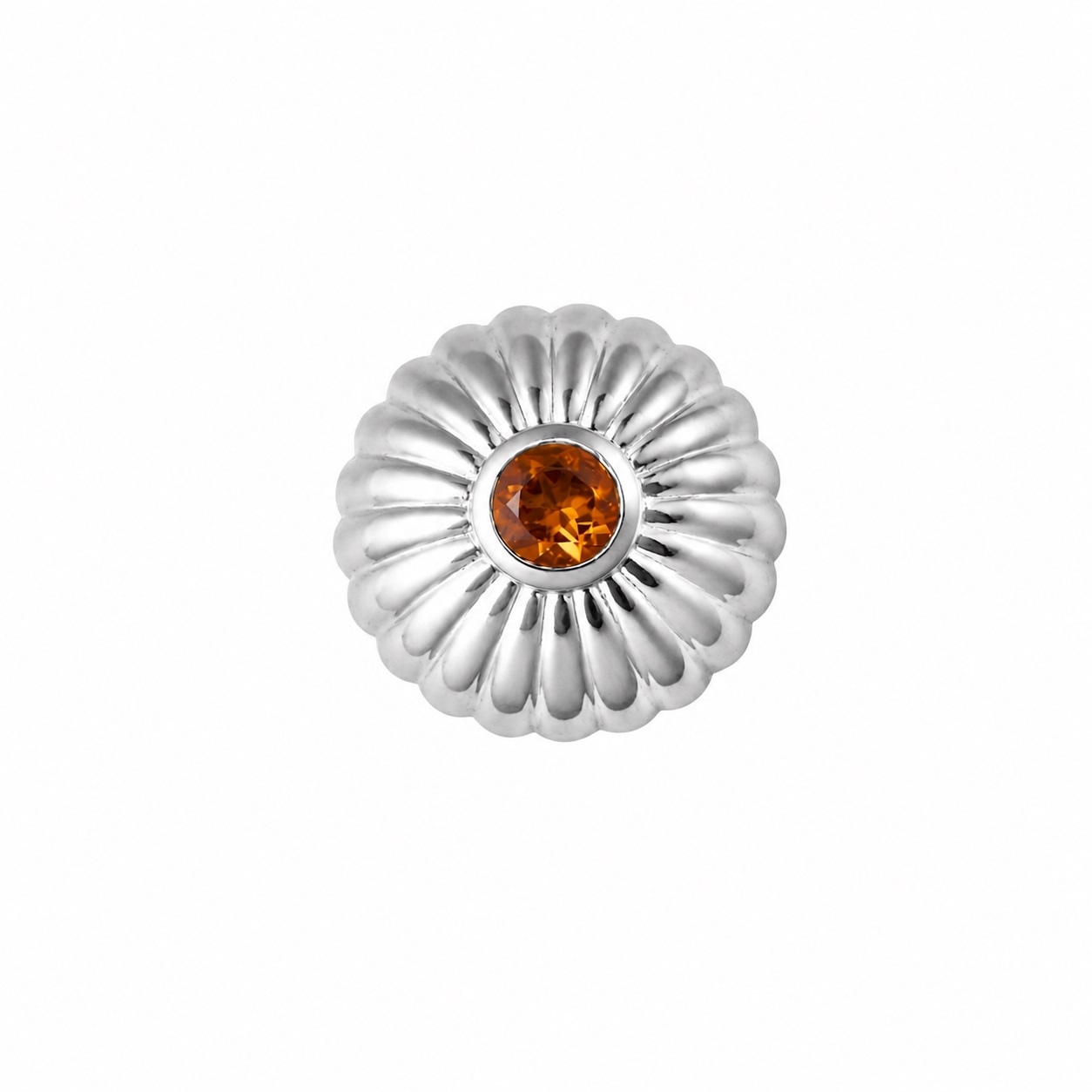 Charlotte Kopf SUN ø14mm Sterlingsilber rhodiniert mit Citrin