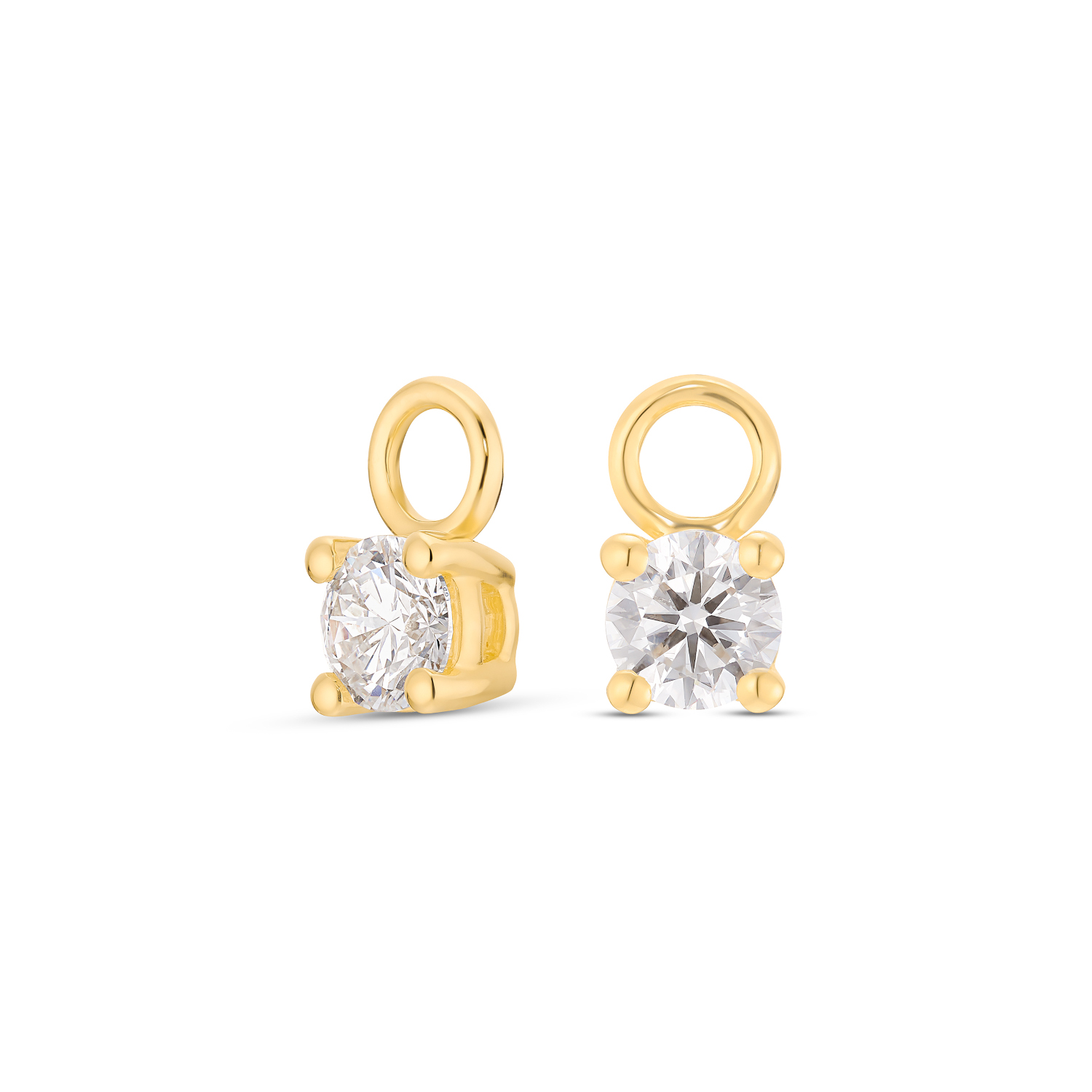 Lab Grown Diamond Anhänger für Creolen Gelbgold 585/- im Brillantschliff zus. 0,80 ct.