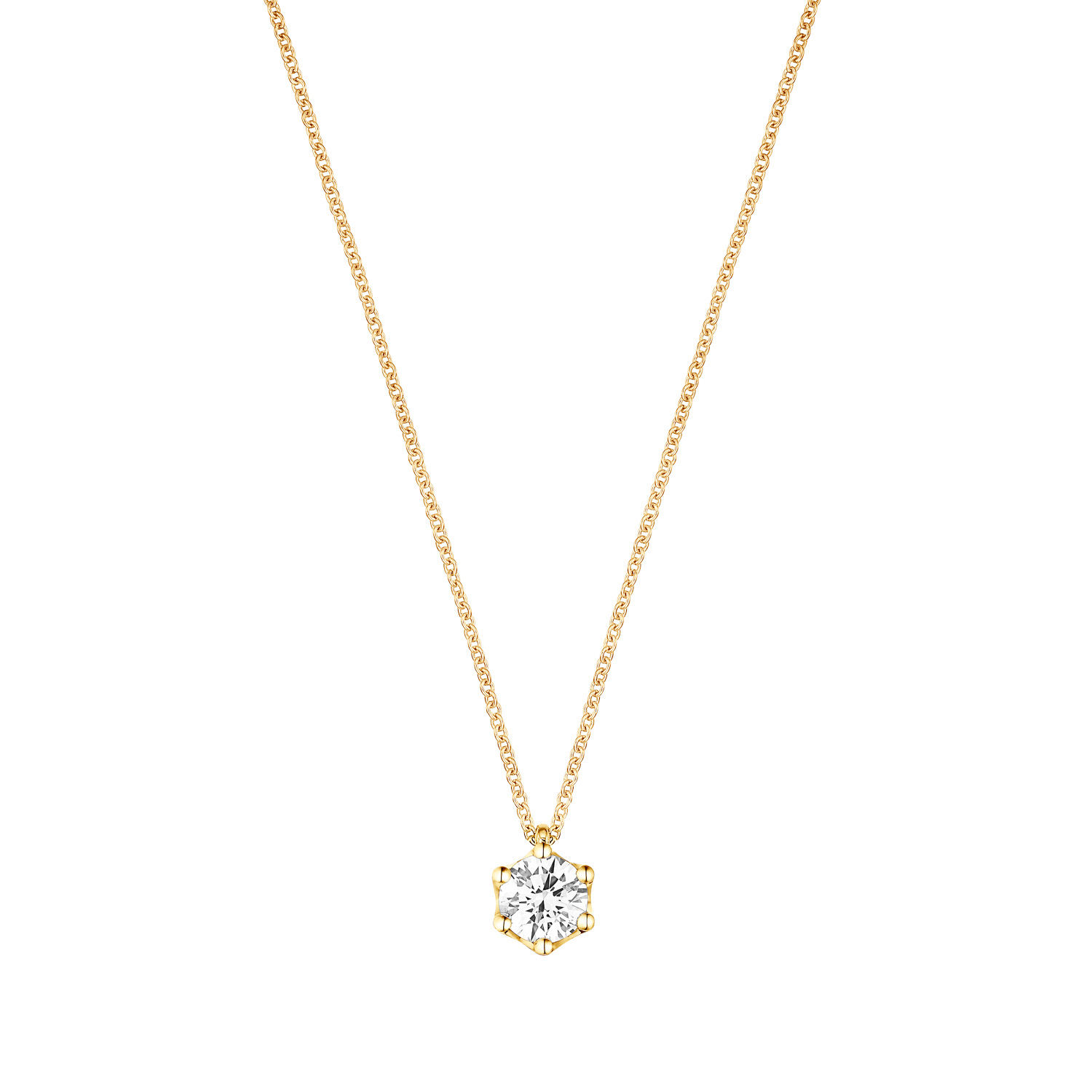 Lab Grown Diamond Collier Gelbgold 585/- im Brillantschliff 0,50 ct.